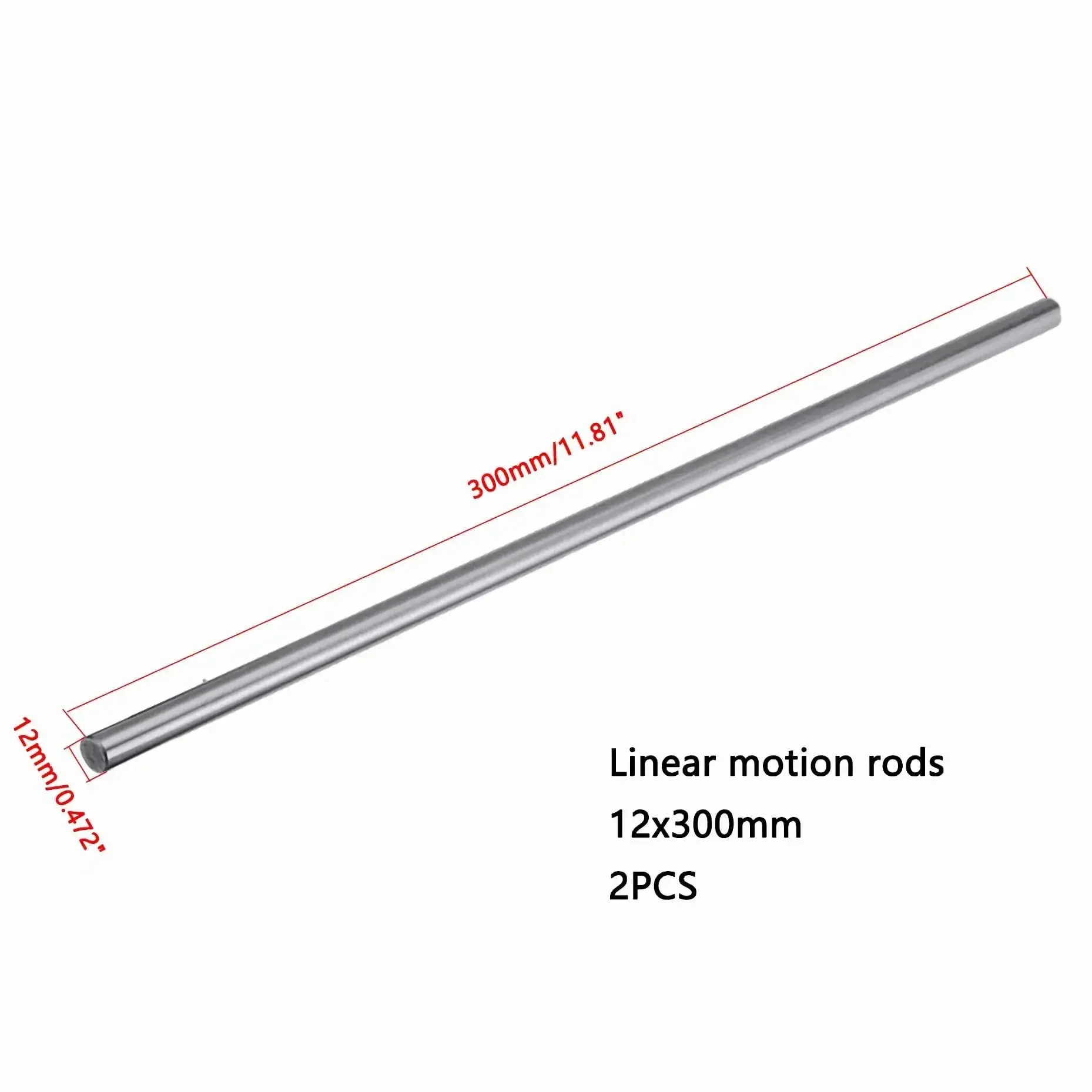 Two Pack 12mm x 300mm Linear Guide Rails Set Chrome Plated Steel Shafts for 3D Printers and DIY CNC Machines Dope Precision Linear Motion Rods With 0.05mm Tolerance and Chamfered Ends - Image 7
