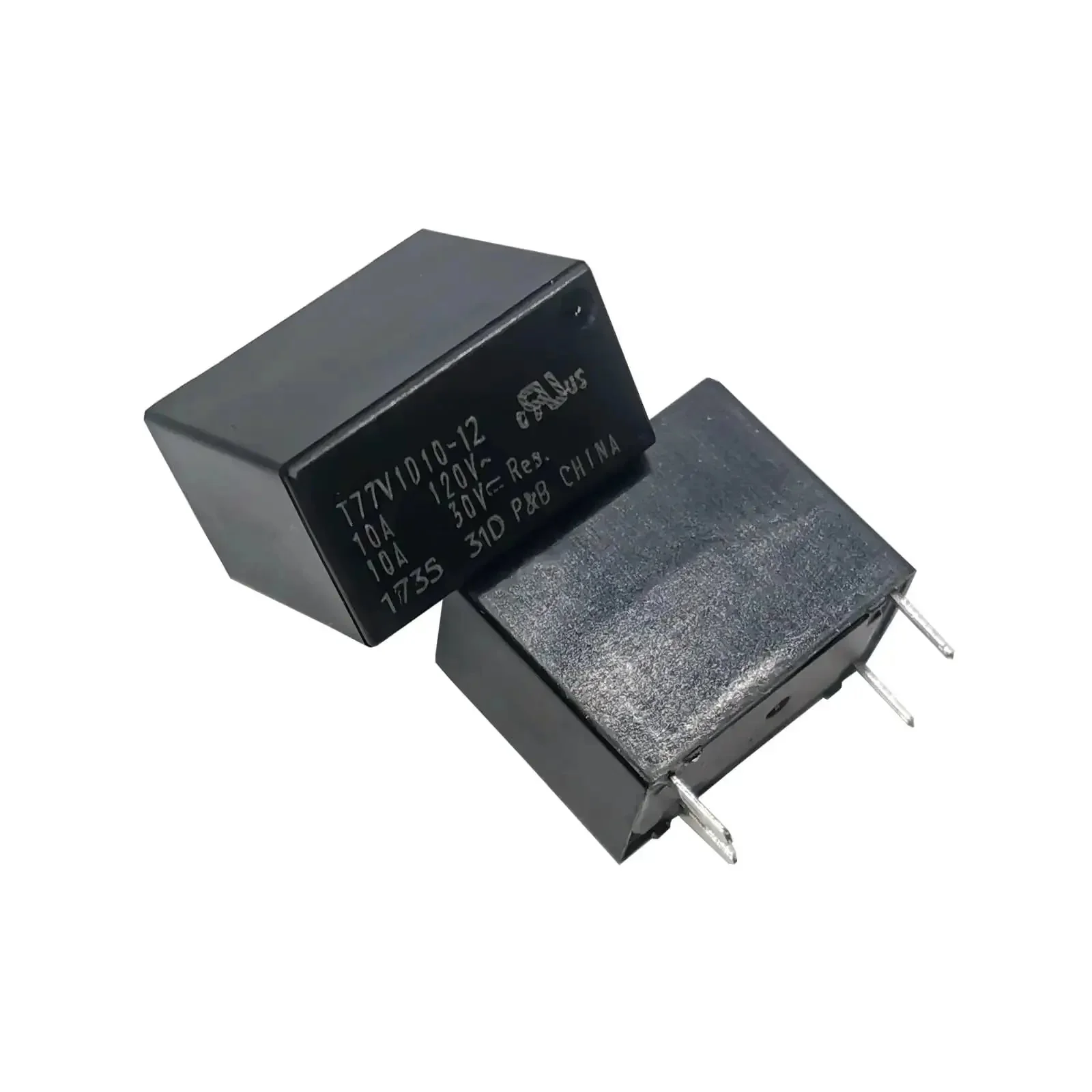 Two Pack 12V 10A SPST Relay With Four Pins, General Purpose Coil Model T77V1D10-12, DIY Friendly Plug And Play For Automotive, Home Electronics, And Small Electrical Projects, Reliable Switching And Durable Performance