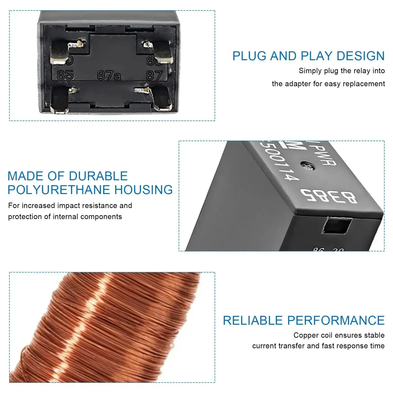 Two Pack 12V Car AC Relay 40A 4 Pin Quick Connect High Power Auto Relay For Cooling Fans And Electrical Systems Compatible With Most Vehicles Durable And Reliable Performance - Image 4