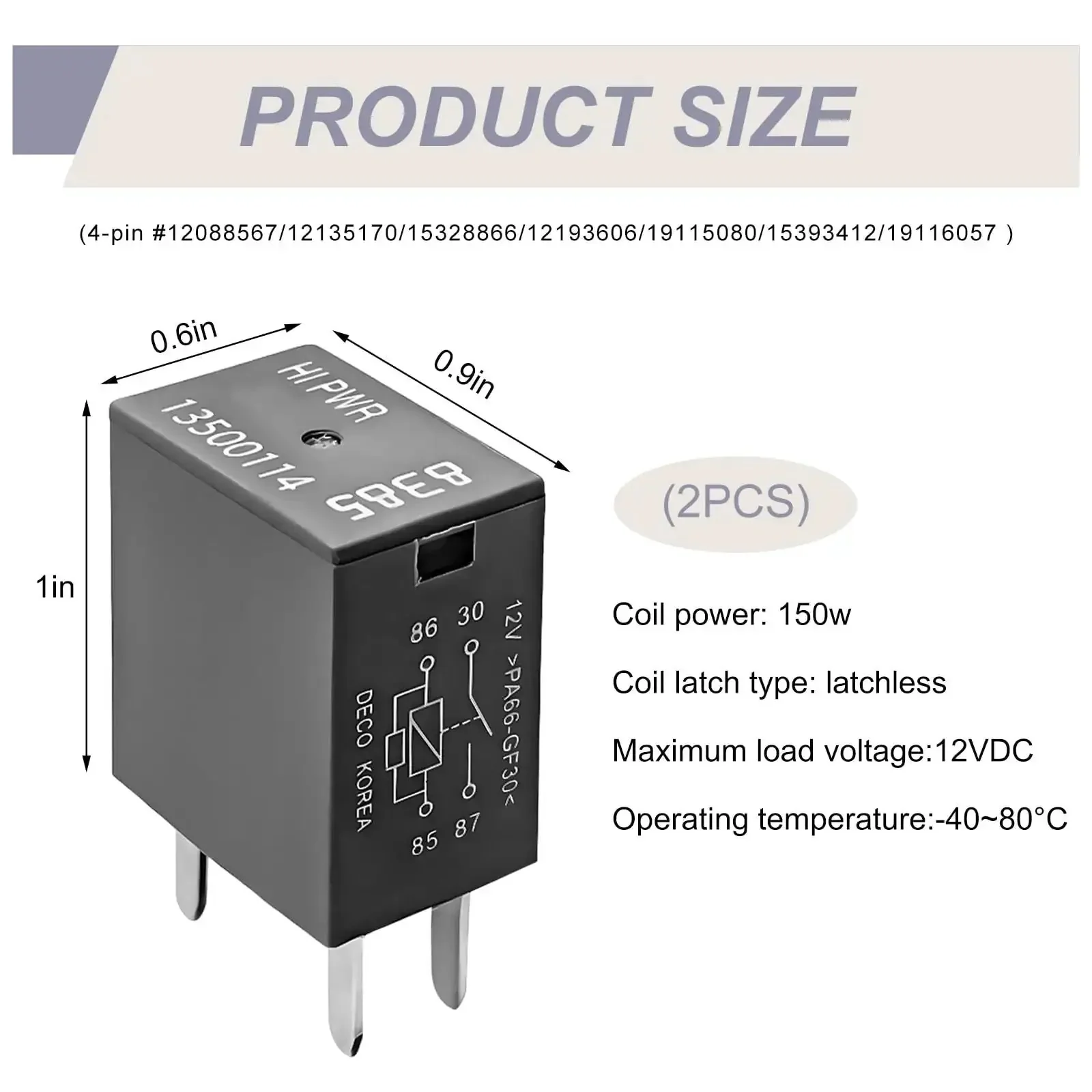 Two Pack 12V Car AC Relay 40A 4 Pin Quick Connect High Power Auto Relay For Cooling Fans And Electrical Systems Compatible With Most Vehicles Durable And Reliable Performance - Image 6