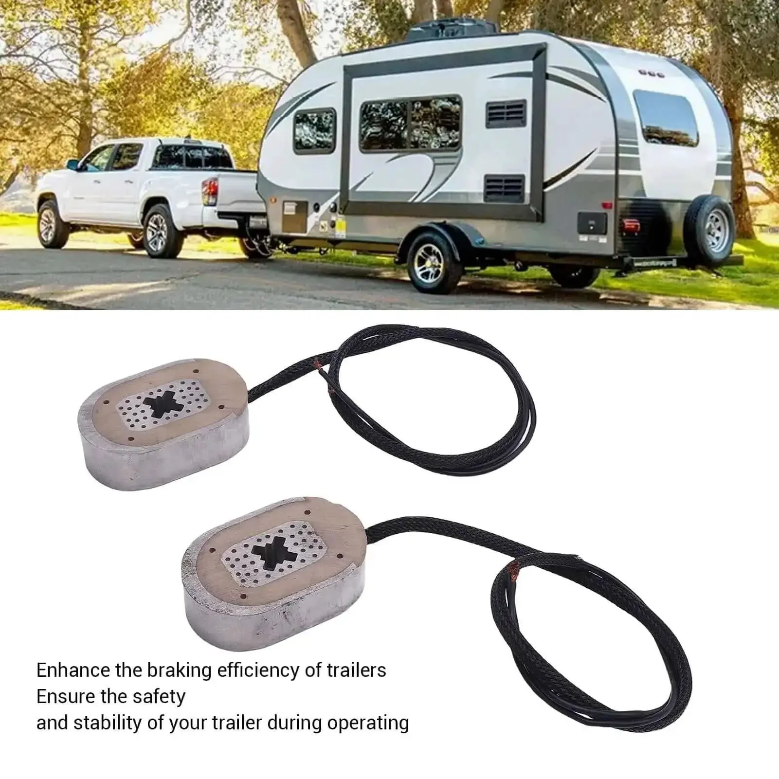 Two Pack 12V Electric Trailer Brake Magnets Replacement for RV, Beefed Up Braking Efficiency and Long Lasting Performance, Durable Metal Construction, Fits 12 Inch (30.5cm) Trailer Brakes, Great for Safer Tows - Image 2