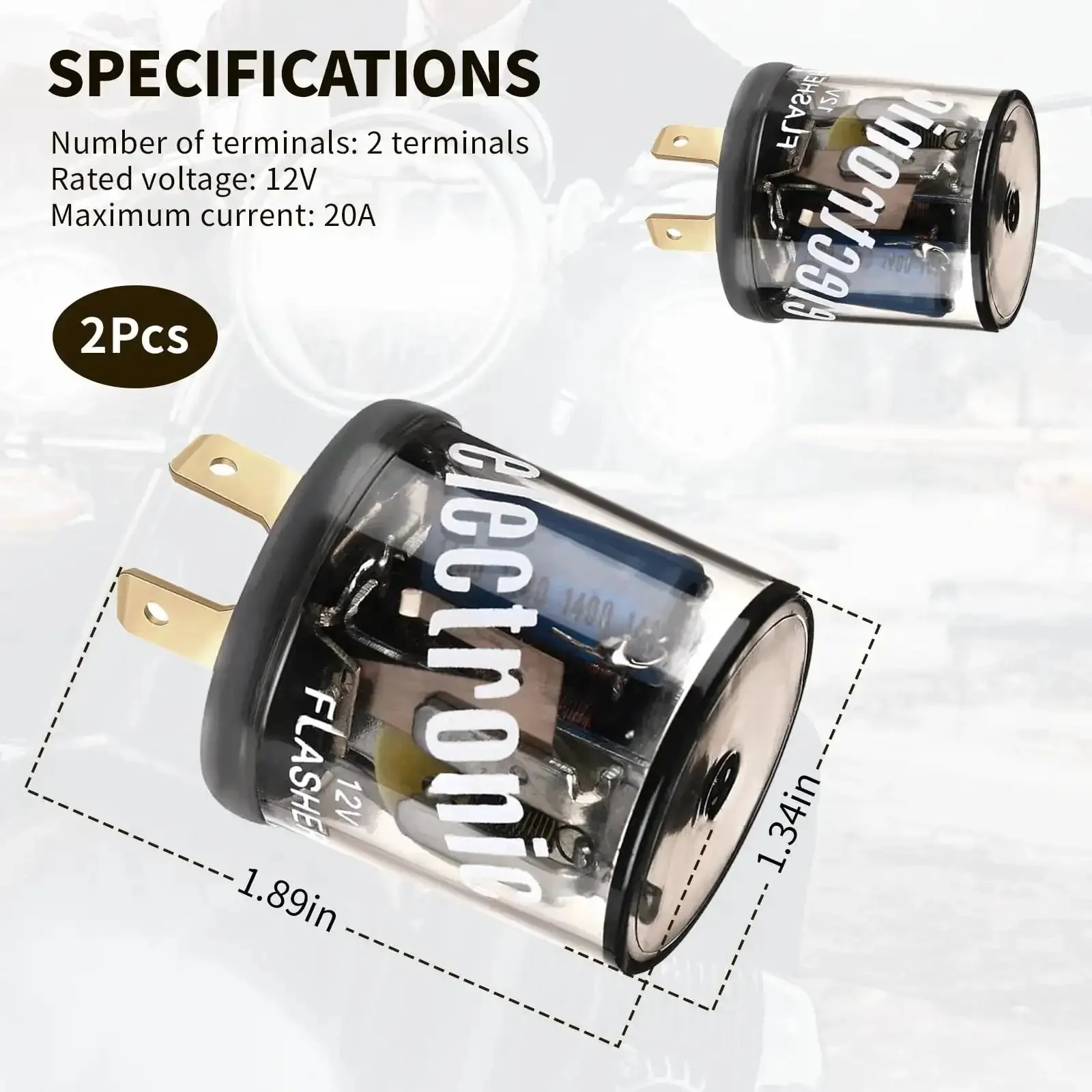 Two Pack 12V Heavy Duty Flasher Relay For Cars Trucks SuvS Motorcycles And Marine Use 2 Pin Round Electronic Turn Signal Blink Relay To Stop Hyper Flashing And Fix Hazard Lights No Fuss Replacement Accessory - Image 6