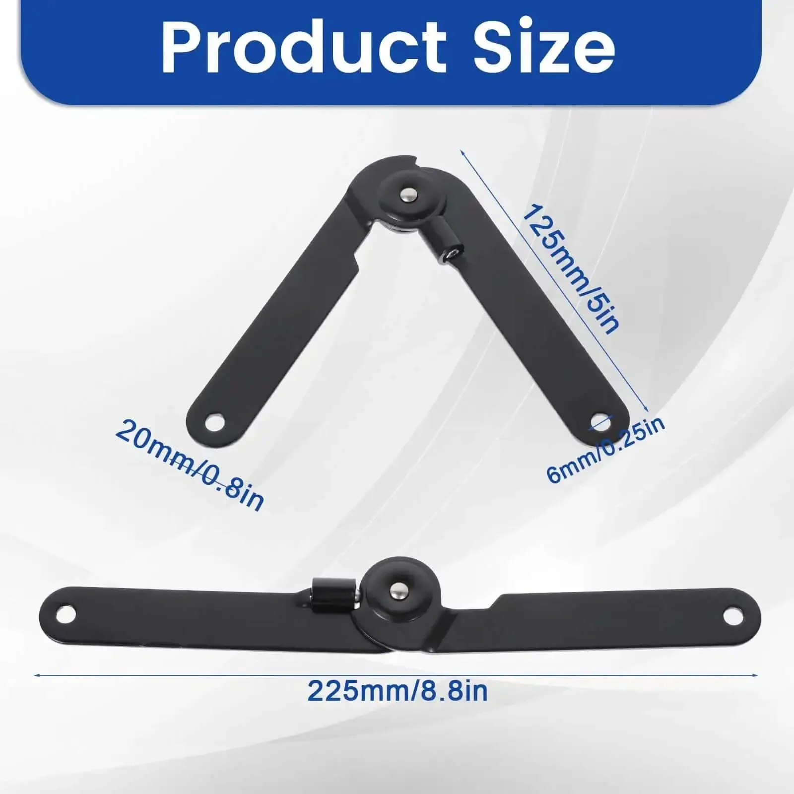 Two Pack 180 Degree Lid Support Hinges Black Rotatable Folding Heavy Duty Locking Hinges For Furniture Cabinet Doors Boxes Cupboards Rust Resistant Iron Construction Easy Install Ideal For DIY Renovations - Image 7