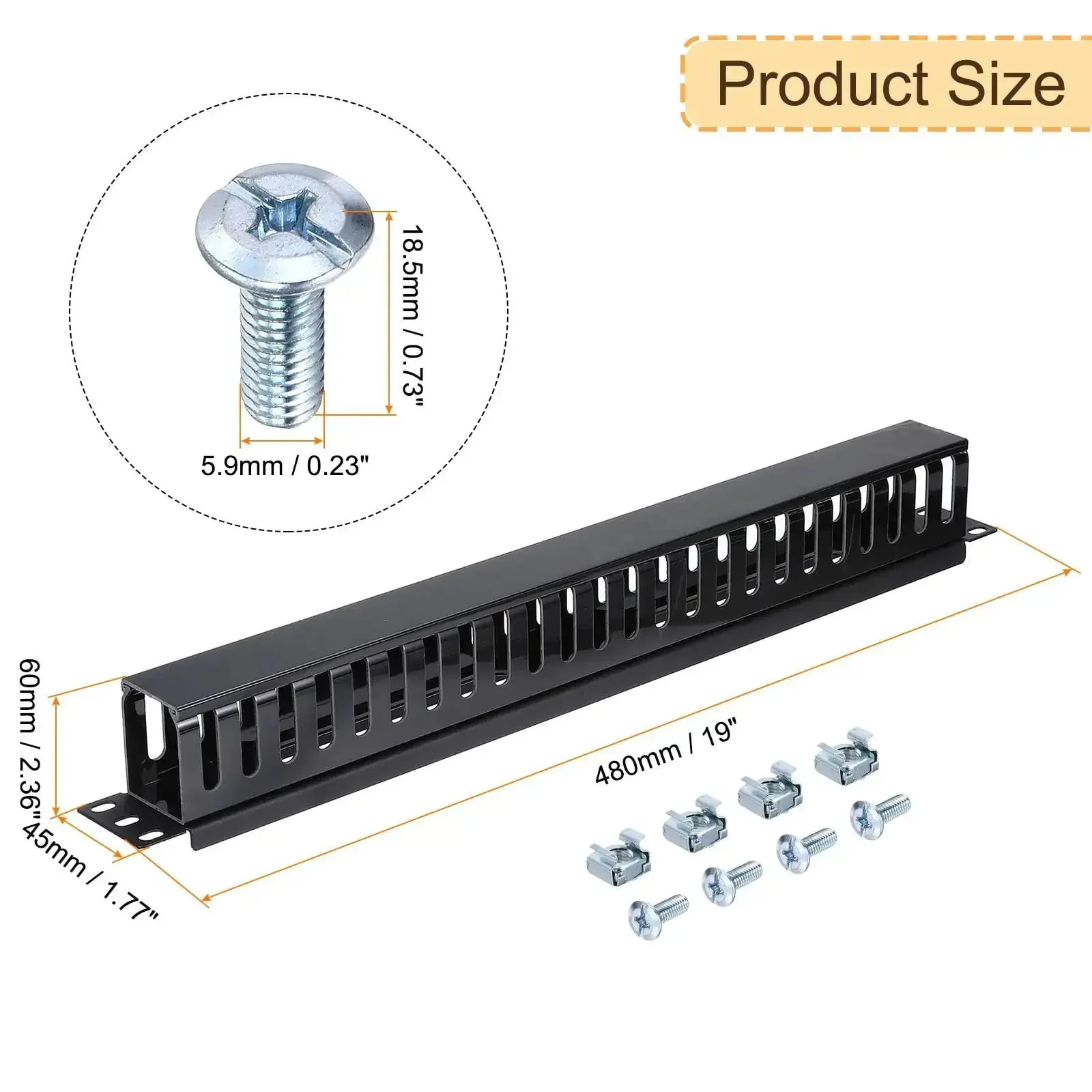Two Pack 1U 19 Inch Cable Manager For Network Cabinets, 24 Slot Horizontal Wire Organizer, Heavy Duty Metal Finger Duct Rack Mount For Clean Cable Runs In Data Centers, Black - Image 7