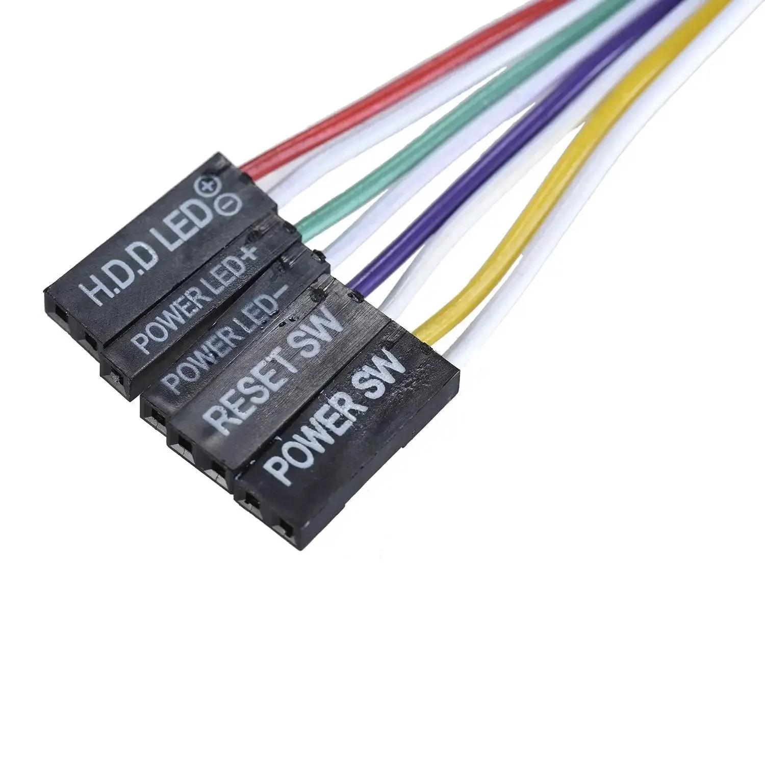 Two Pack 2 Pin PC Power Switch Cable With 27 Inch Front Bezel Push Button No Fuss On Off Reset For ATX Desktop Case LED Indicators Red And Green Includes HDD LED Signals - Image 4