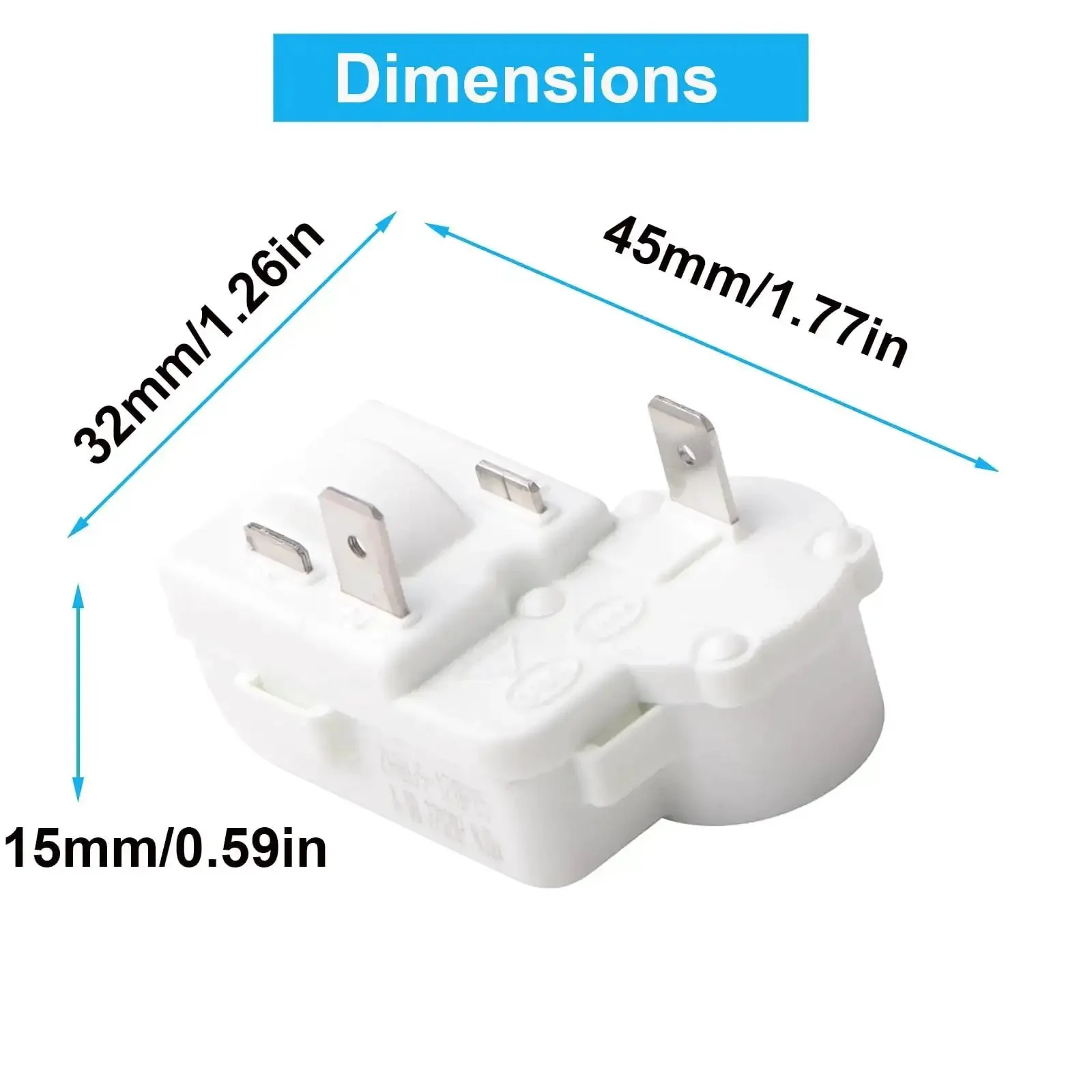 Two Pack 2 Pin PTC Starter Relay Replacement For Fridge Compressor Overload Protector Universal Fit For Danby Haier Midea Mini Fridge Models Including ZHB69-120P15 ZHB60-120P4.7 ZHB60-120P15 ZHB45-105P15 And More - Image 7