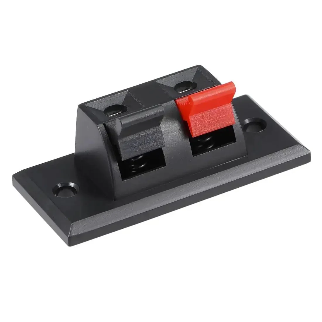 Two Pack 2 Way Speaker Spring Connectors Plug And Play Terminal Clips For Quick Speaker Wiring, 2 Pins And 2 Positions, Spring Load Clip, Red Black Polarity Coding, 45mm Length By 21mm Width Terminal Block - Image 3