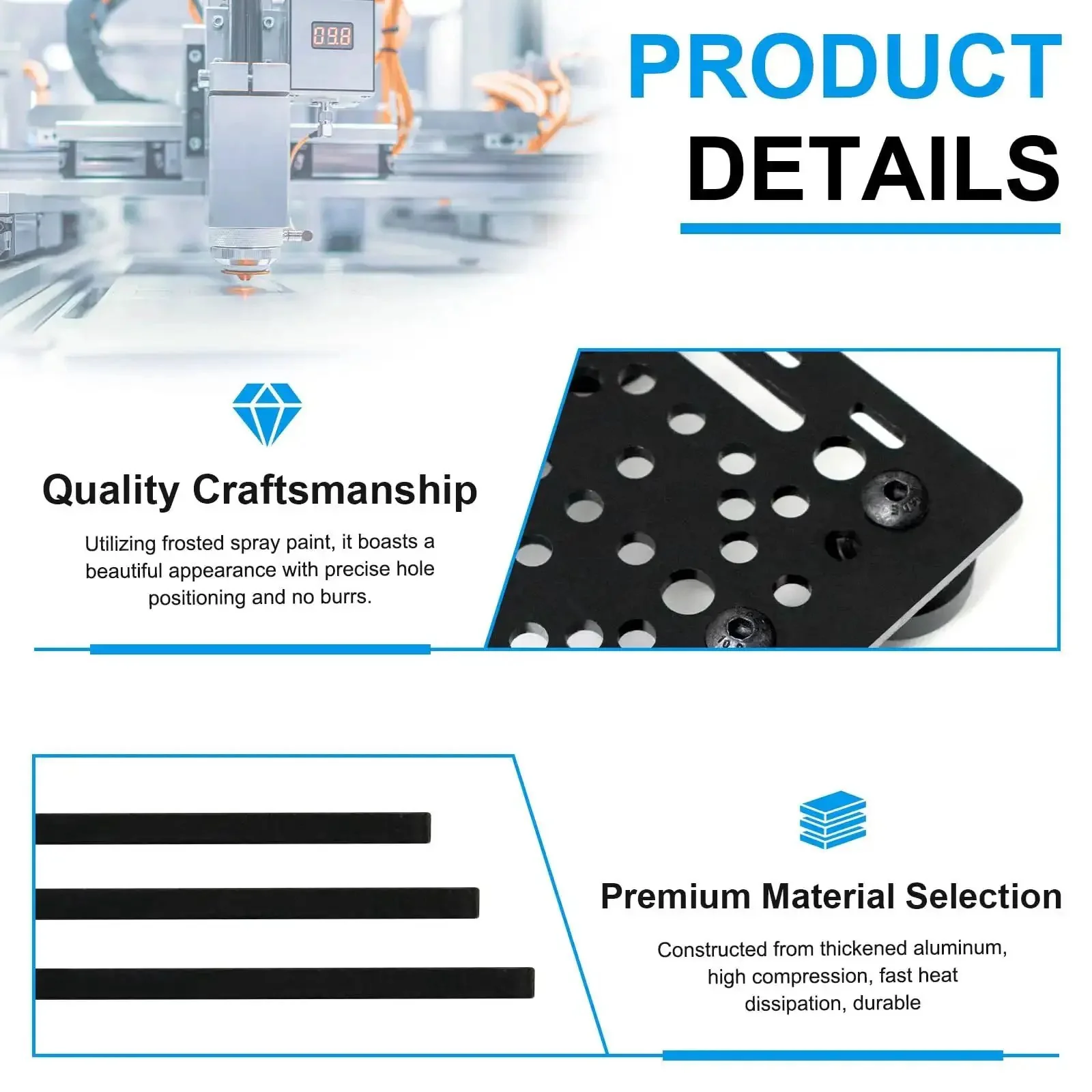 Two Pack 2040 V Slot Gantry Plates Assembled For 2040 V Slot T Slot Aluminum Extrusion 3D Printer Accessories Upgrade For Stronger Gantry Alignment And Smoother Motion - Image 4