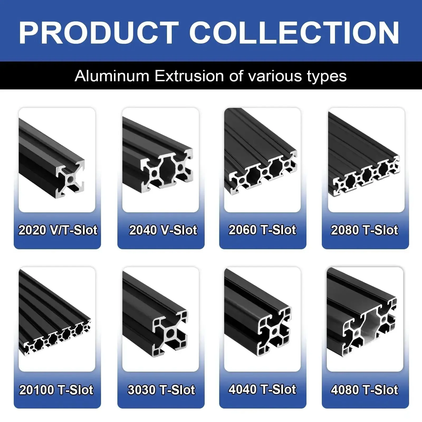 Two Pack 2060 T Slot Aluminum Extrusion 1220 Millimeter Black Extruded Aluminum Profile 20x60 T Slotted Framing European Standard Anodized Linear Rail For 3D Printer Accessories - Image 3