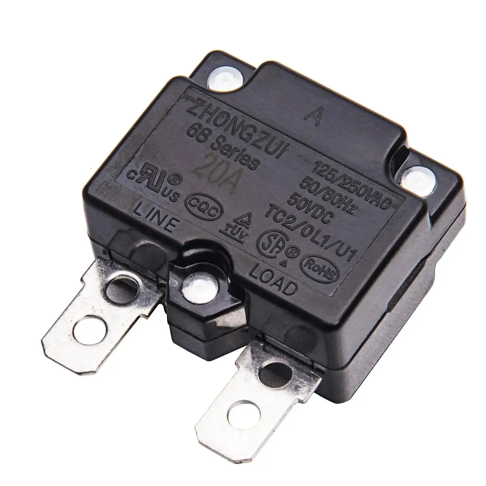Two Pack 20A Auto Reset Circuit Breaker For Kids Ride On Toys Cars 125 To 250 Volt AC And 50 Volt DC Overload Protection Thermal Switch Safe Replacement For Electric Car Accessories