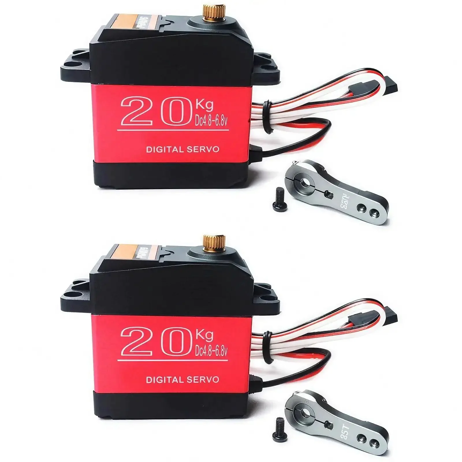 Two Pack 20Kg Digital Servo Motor Beefy Torque Full Metal Gear Waterproof for RC Model DIY DS3218MG 270 Degree Control Angle with Precision Potentiometer and Low Noise Performance for Hobby Projects