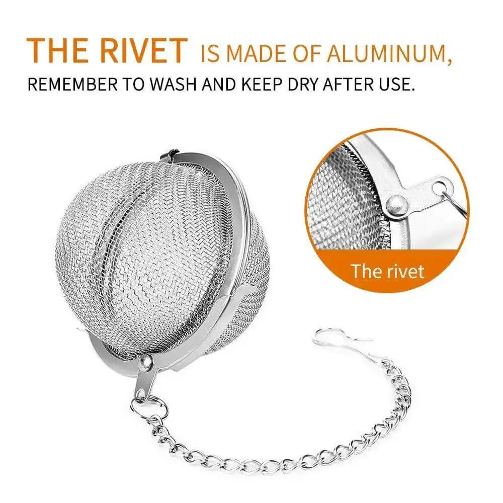 Two Pack 2.1 Inch Stainless Steel Mesh Tea Ball Infuser Strainer Filters For Teas Durable 304 Grade Tea Filter Basket For Loose Leaf Brewing In Teapots And Cups A Real Go To Tea Gadget - Image 5