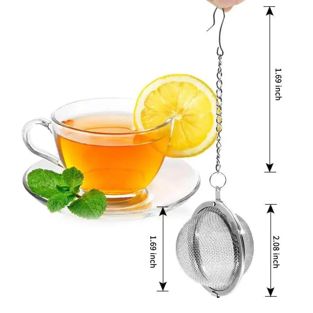 Two Pack 2.1 Inch Stainless Steel Mesh Tea Ball Infuser Strainer Filters For Teas Durable 304 Grade Tea Filter Basket For Loose Leaf Brewing In Teapots And Cups A Real Go To Tea Gadget - Image 7