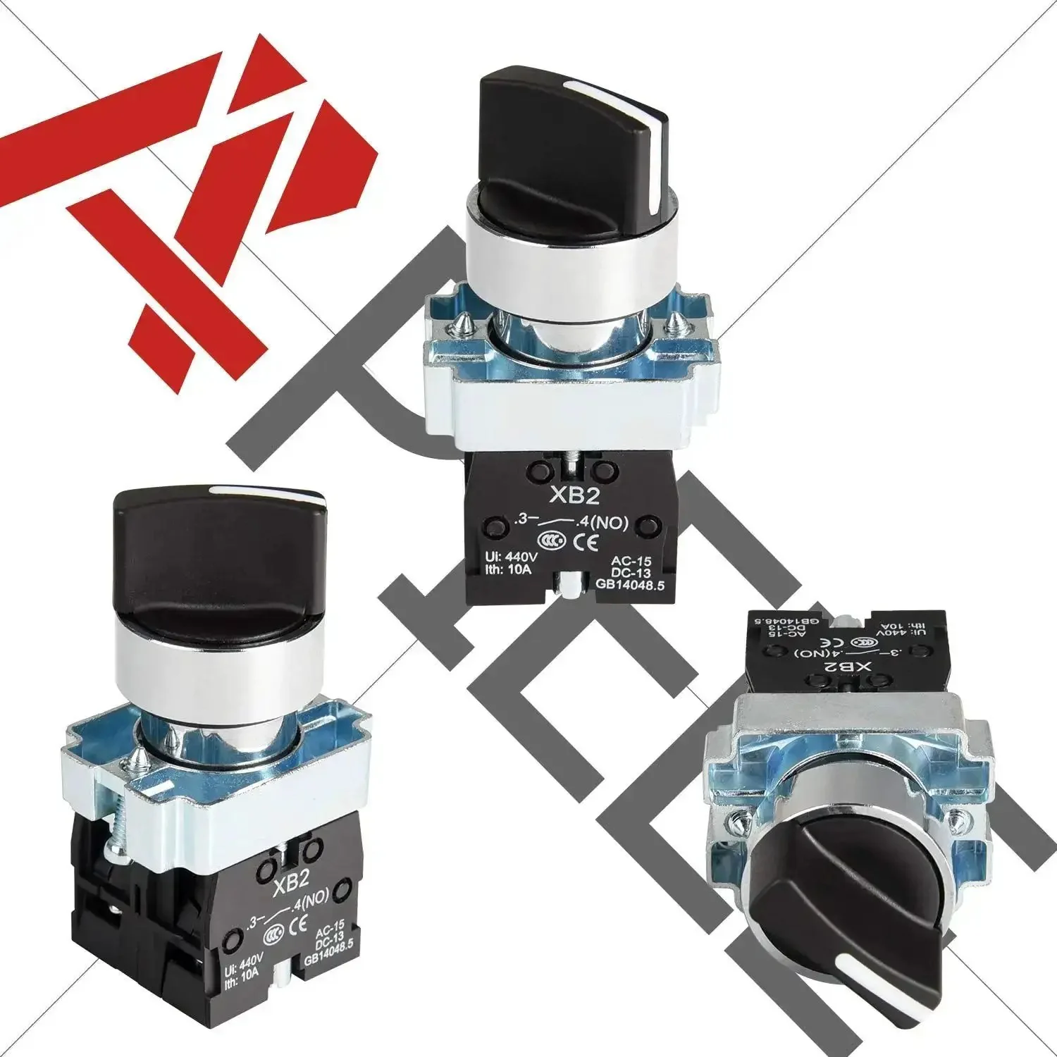Two Pack 22mm Metal Head 3 Position Maintained Selector Switch With 2 Normally Open Contacts 660VAC 10A Rating 22mm Mount Built To Last Heavy Duty Latching Design For Pro Grade Industrial Panels - Image 6