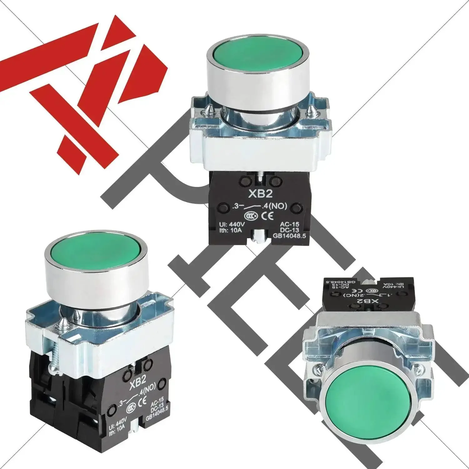 Two Pack 22mm Momentary Push Button Switch Red And Green 1NO 1NC Metal Head XB2-11BN-G&R SPST 660V 10A Nylon Body Momentary Operation For Control Panels And Machinery - Image 5