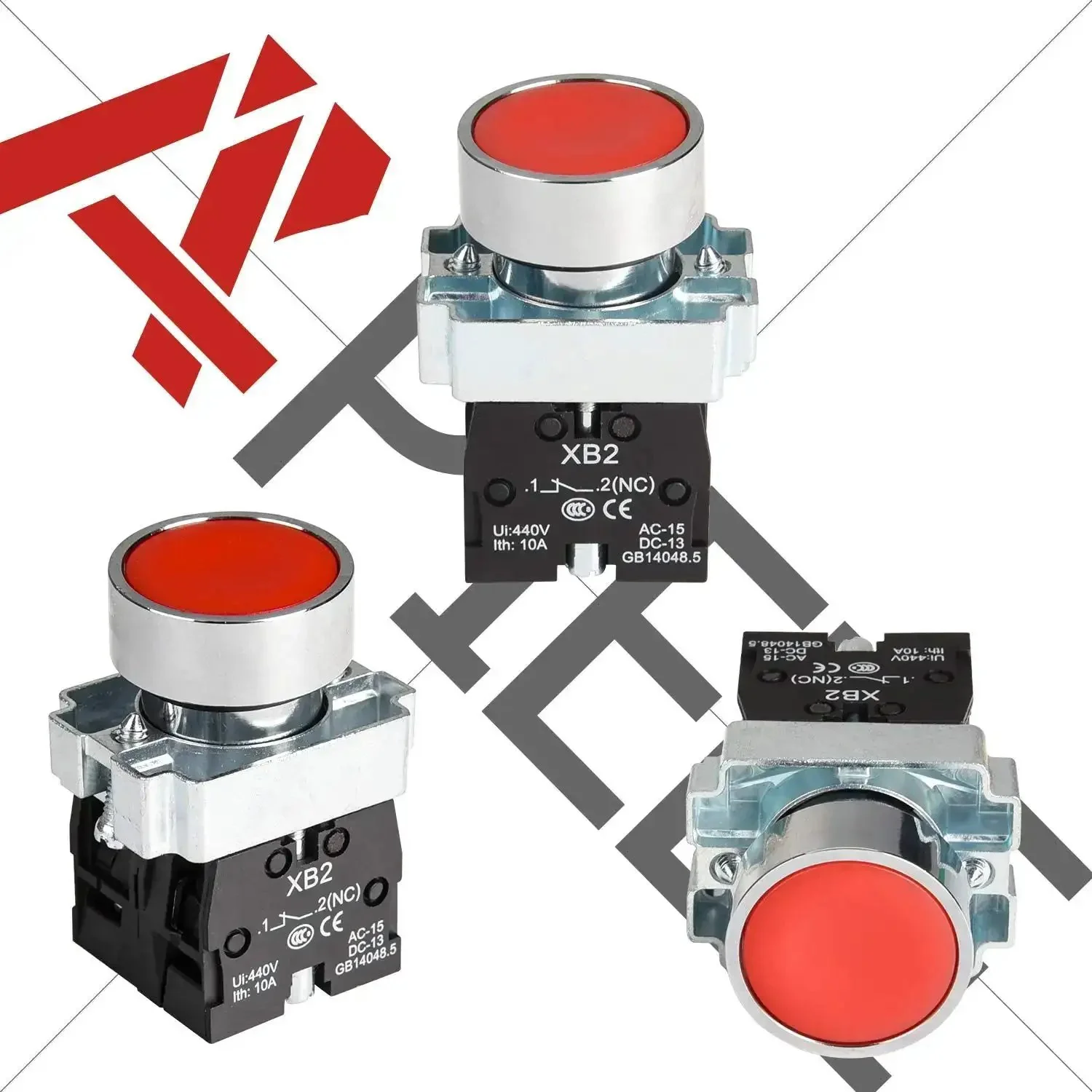 Two Pack 22mm Momentary Push Button Switch Red And Green 1NO 1NC Metal Head XB2-11BN-G&R SPST 660V 10A Nylon Body Momentary Operation For Control Panels And Machinery - Image 6