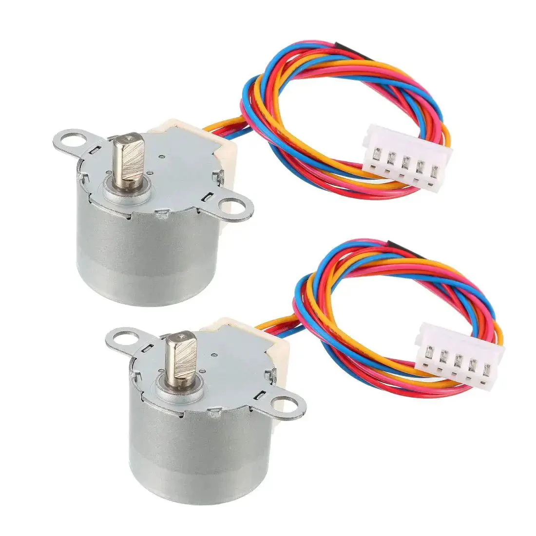 Two Pack 24BYJ48 DC 12V Stepper Motor With Micro Reducer Four Phase Five Wire High Precision Low Noise For DIY Projects Compact 24x19mm Size 5x8.5mm Shaft