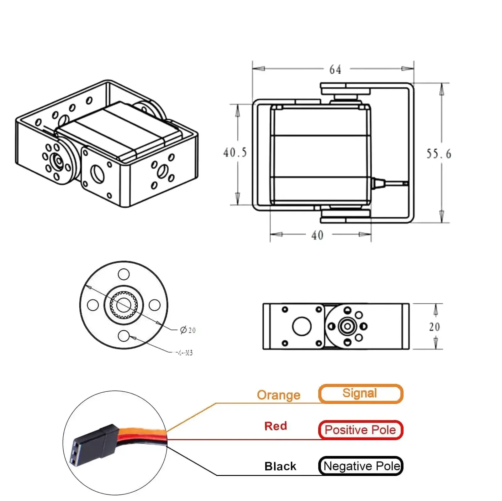 Two Pack 25Kg Digital RC Servo RDS3225 Waterproof High Torque Full Metal Gear Dual Shaft Servos With U Mount Bracket For 1 8 And 1 10 RC Cars Crawler Buggy DIY Robotic Projects 270 Degree - Image 3