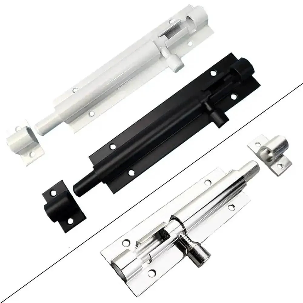 Two Pack 3 Inch Barrel Bolt Lock Heavy Duty Slide Latch For Doors Black Aluminum Alloy Security Lock Tough As Nails Built To Last Durable Rust Resistant Door Latch Weatherproof Surface Finish Easy Mounting Indoor Outdoor Use - Image 2
