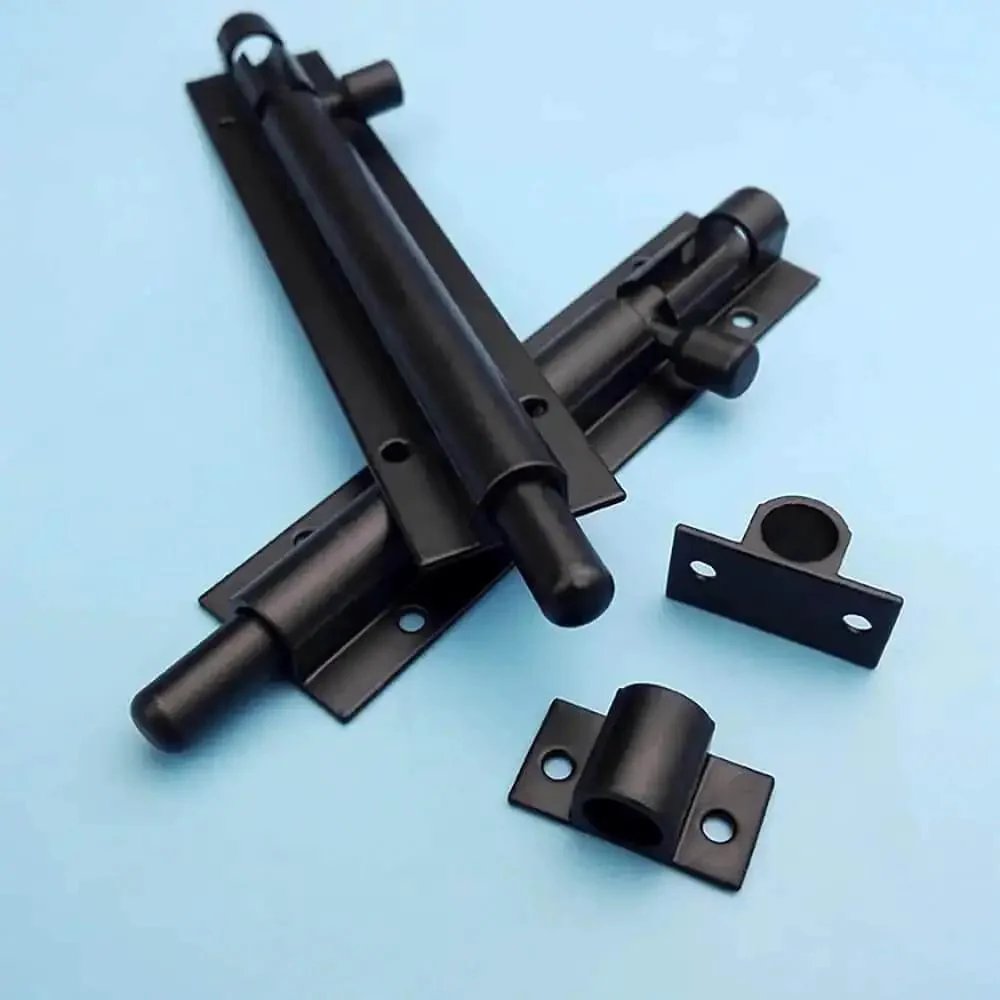 Two Pack 3 Inch Barrel Bolt Lock Heavy Duty Slide Latch For Doors Black Aluminum Alloy Security Lock Tough As Nails Built To Last Durable Rust Resistant Door Latch Weatherproof Surface Finish Easy Mounting Indoor Outdoor Use - Image 3