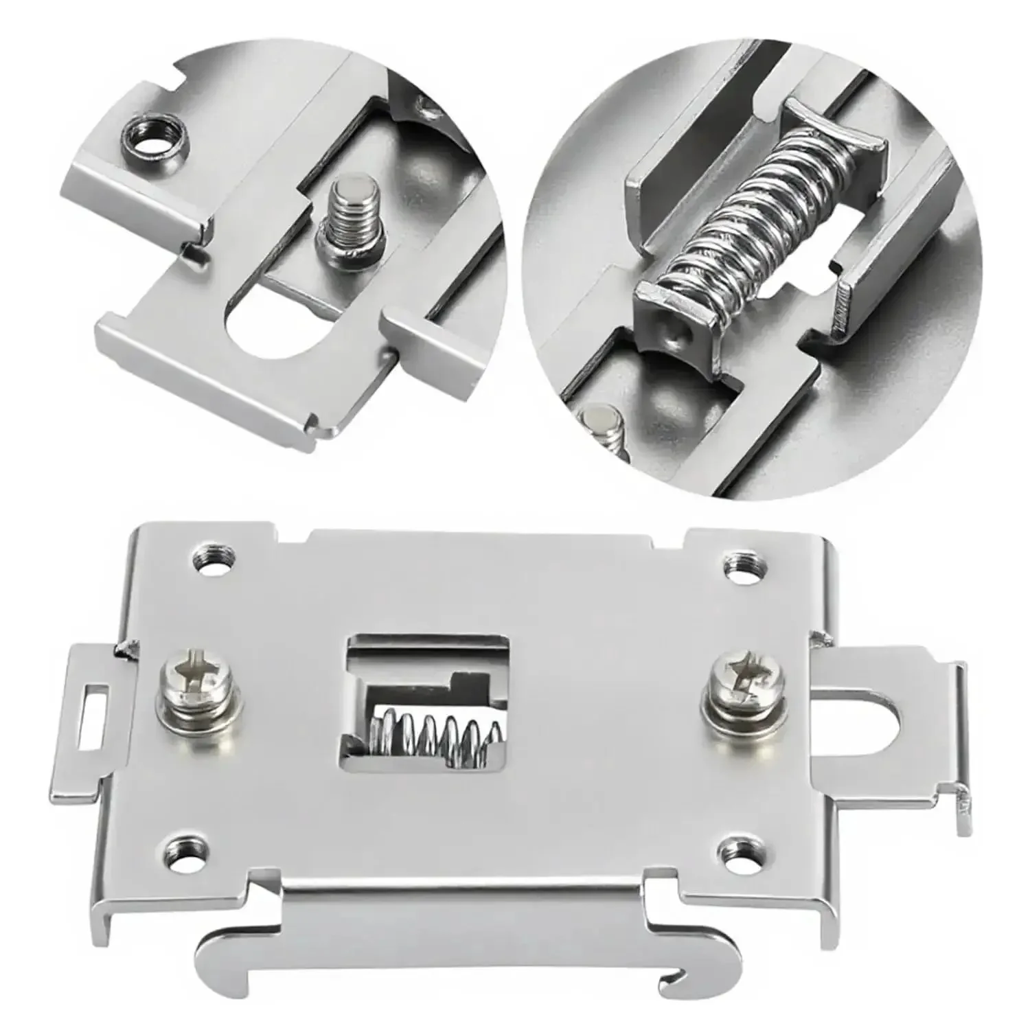 Two Pack 35mm DIN Rail Mount Brackets With Screws, Stainless Steel Relay Rail Clips For Solid State Relays And Single Phase Installations, Heavy Duty DIN Rail Mount Kit For Electrical Panels And Control Boxes - Image 4