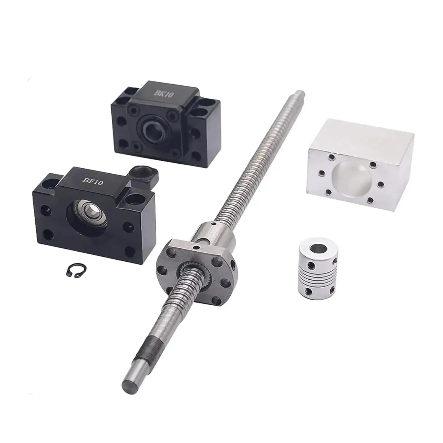 Two Pack 400mm HGR20 Linear Guide Rails With Four Bearing Blocks And One 400mm SFU1204 Ball Screw Kit With Metal Deflector Nut For Smooth Precise Motion In CNC Projects - Image 4