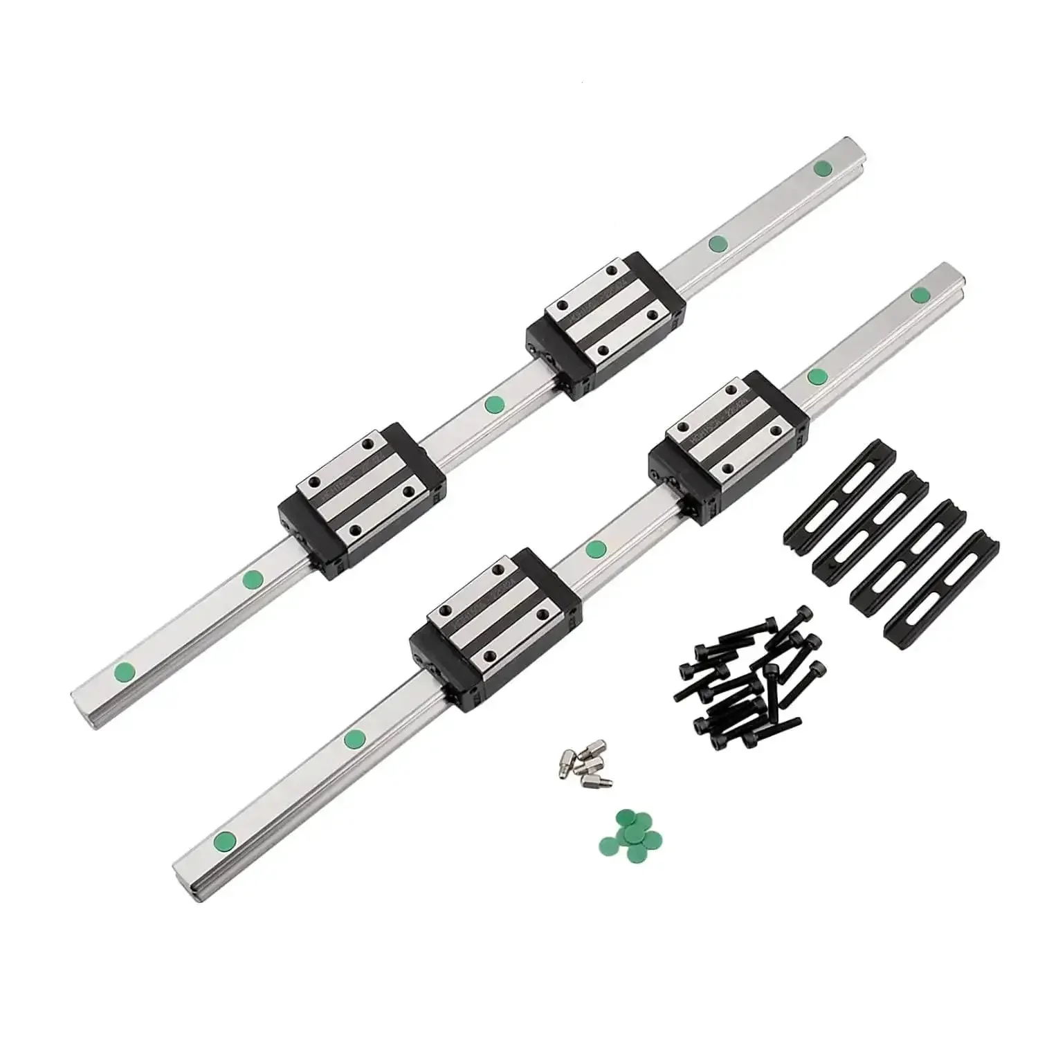 Two Pack 400mm HGR20 Linear Guide Rails With Four Bearing Blocks And One 400mm SFU1204 Ball Screw Kit With Metal Deflector Nut For Smooth Precise Motion In CNC Projects - Image 5
