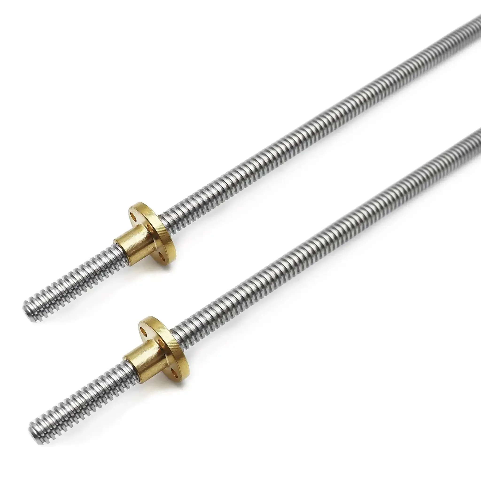 Two Pack 400mm TR8X2 Lead Screws With T8 Brass Nut For 3D Printer Z Axis Acme Thread 2mm Pitch 1 Start 2mm Lead Stainless Steel 304 Rods Built To Last And Rock Solid For Ender 5 And CNC Machines