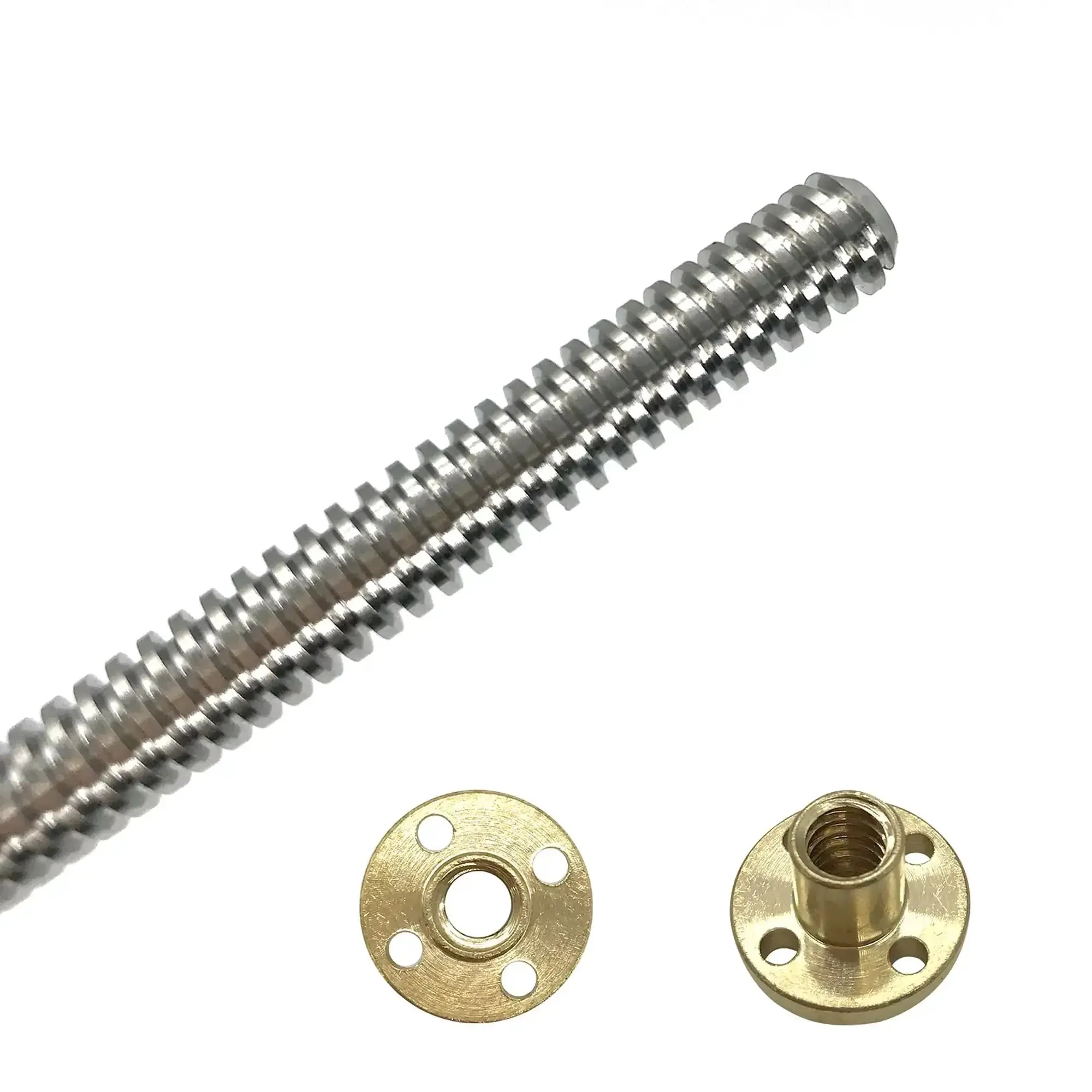 Two Pack 400mm TR8X2 Lead Screws With T8 Brass Nut For 3D Printer Z Axis Acme Thread 2mm Pitch 1 Start 2mm Lead Stainless Steel 304 Rods Built To Last And Rock Solid For Ender 5 And CNC Machines - Image 7