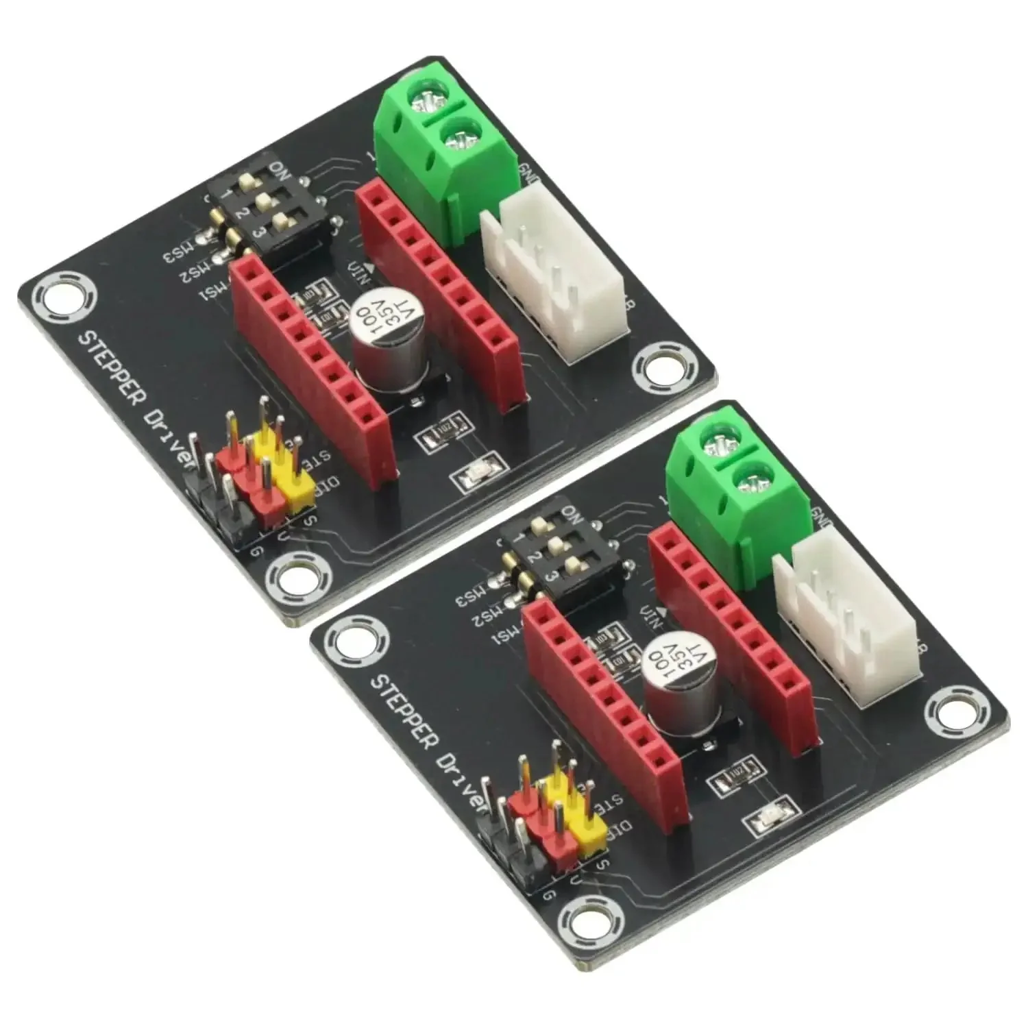 Two Pack 42 Channel Stepper Motor Driver Expansion Board For DRV8825 A4988 3D Printer Control Shield Module With Direct Interface For Direction Enable And Speed 5V Logic 12 To 30V Input Easy Upgrade