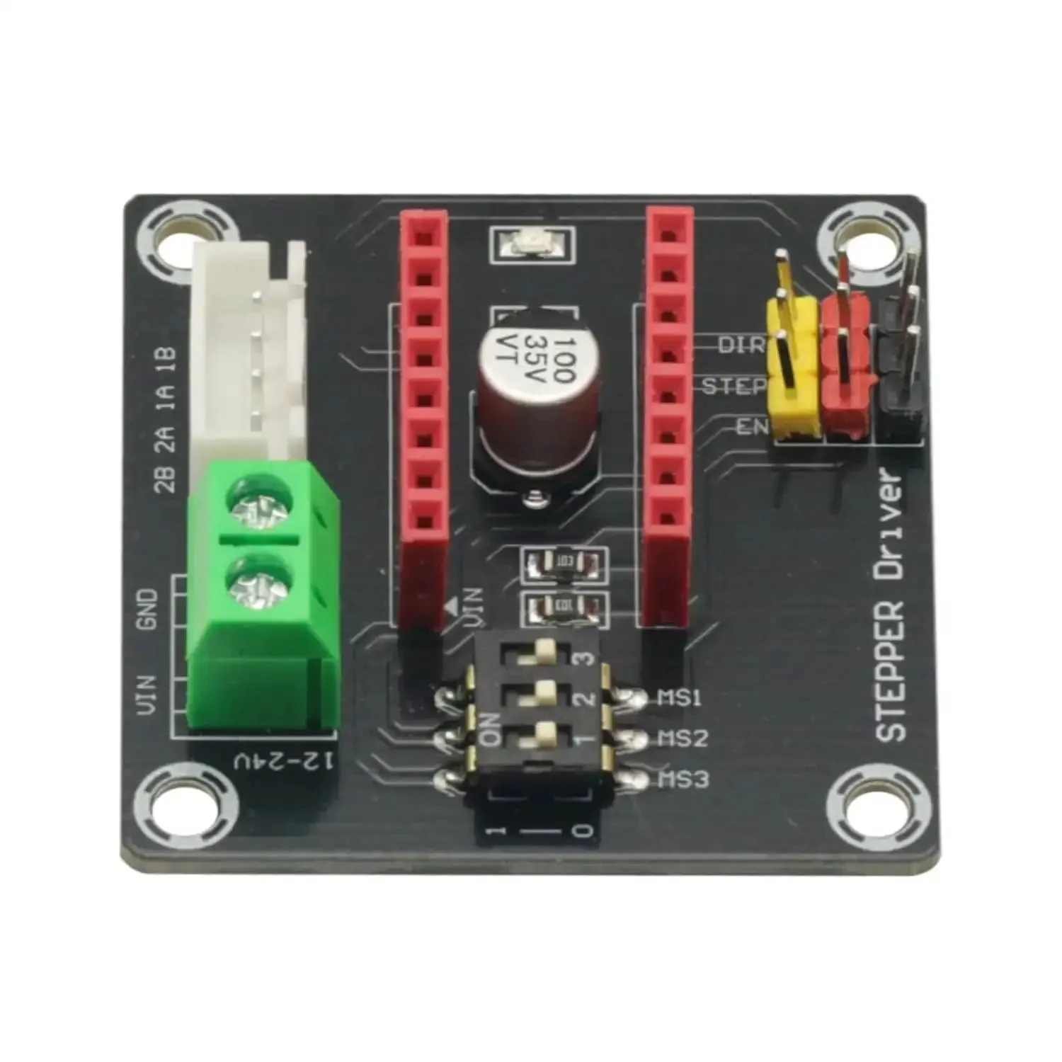Two Pack 42 Channel Stepper Motor Driver Expansion Board For DRV8825 A4988 3D Printer Control Shield Module With Direct Interface For Direction Enable And Speed 5V Logic 12 To 30V Input Easy Upgrade - Image 4