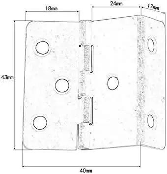 Two Pack 43 By 17mm Zinc Alloy Cabinet Door Hinges For Furniture Decor, Vintage Retro Style Hardware For Jewelry Boxes And Luggage, Durable Antique Bronze Or Silver Finish, Easy Install, No Fuss, Stable And Non Deforming - Image 6