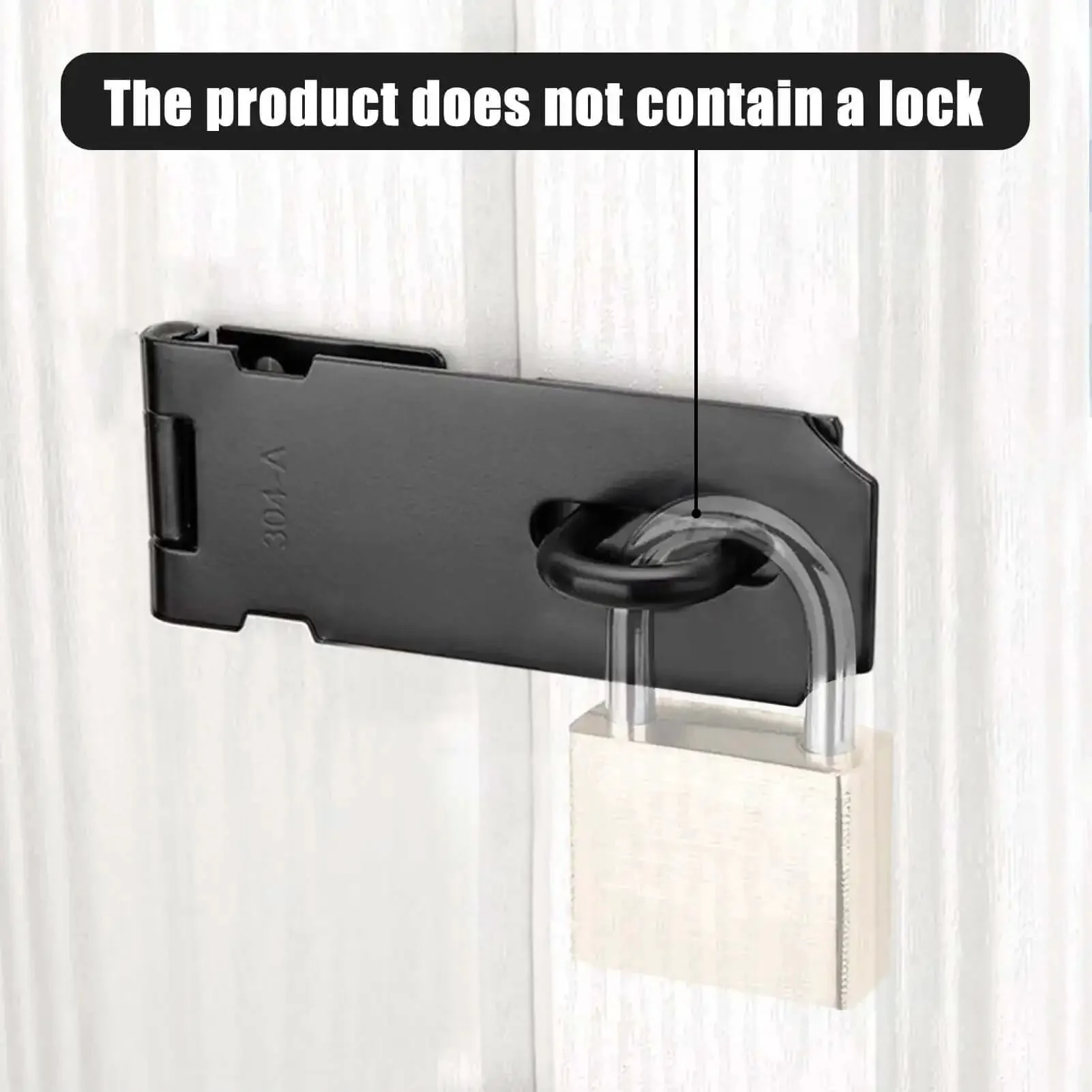 Two Pack 5 Inch Door Hasp Latch Locks 304 Stainless Steel Beefed Up Heavy Duty Gate Hinge Lock With Screws Outdoor Ready Rust Proof Anti Corrosion Black Finish Ideal For Doors Gates Cabinets Closets Fences - Image 2