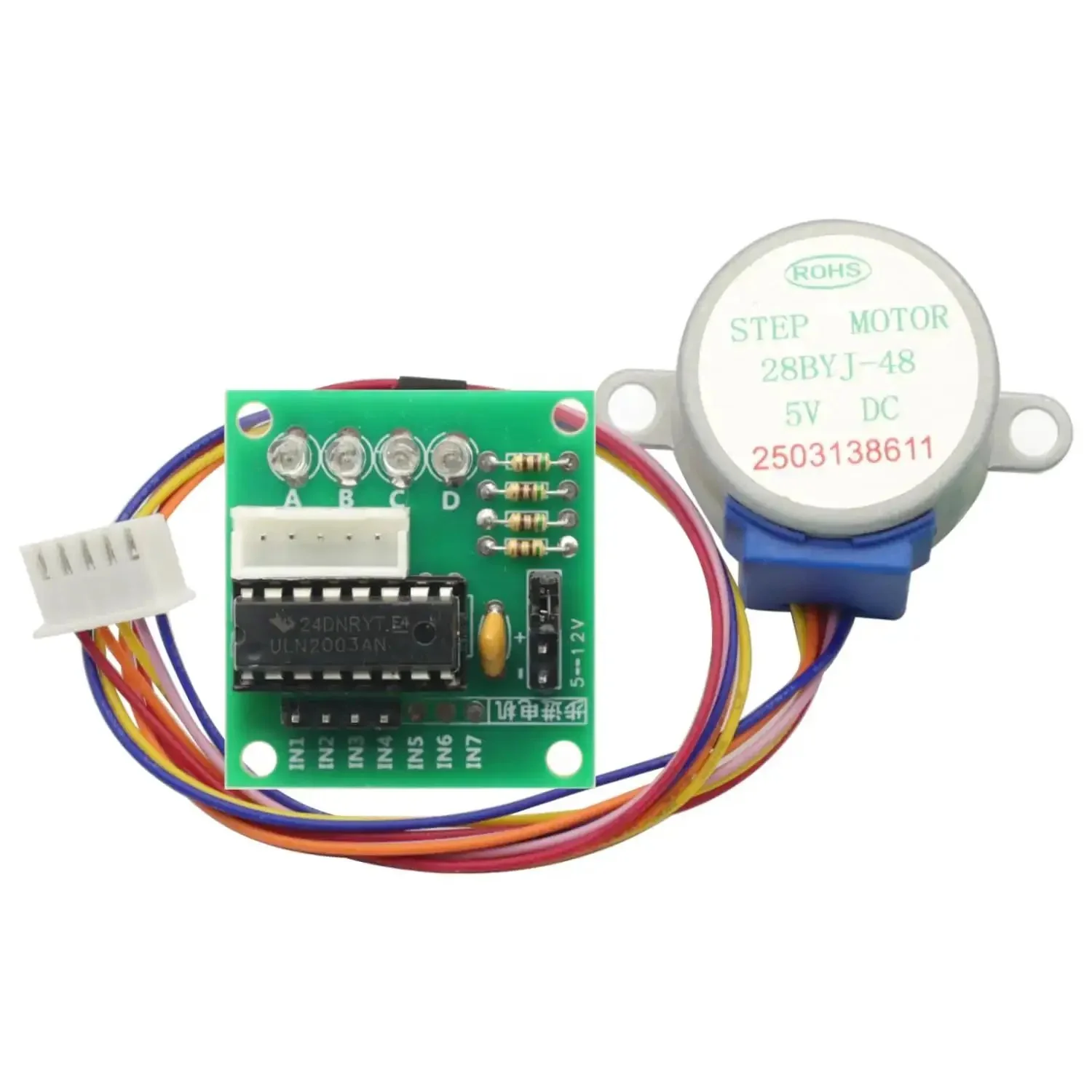 Two Pack 5V 4-Phase 28BYJ-48 DC Stepper Motor With ULN2003 Driver Board For Arduino Raspberry Pi PIC MCU DIY Projects, Perfect For Hobby Robotic Builds And Easy Motor Control - Image 4