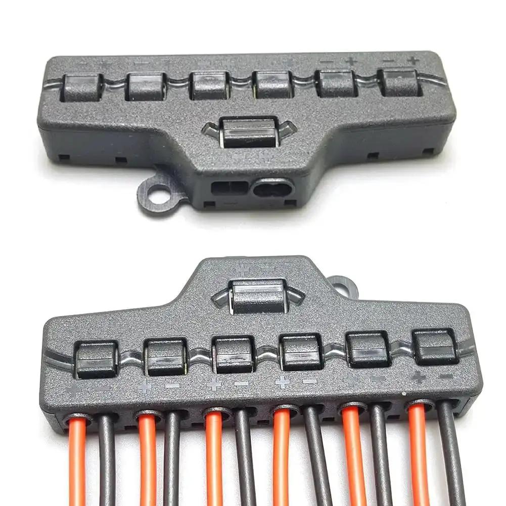 Two Pack 6 Port Wire Connector Splitter Distributor 1 In 6 Out Quick Push In Terminal Block TL-106 Parallel Constant Voltage Type Electrical Connector For LED Lighting Plug And Play Ready - Image 5