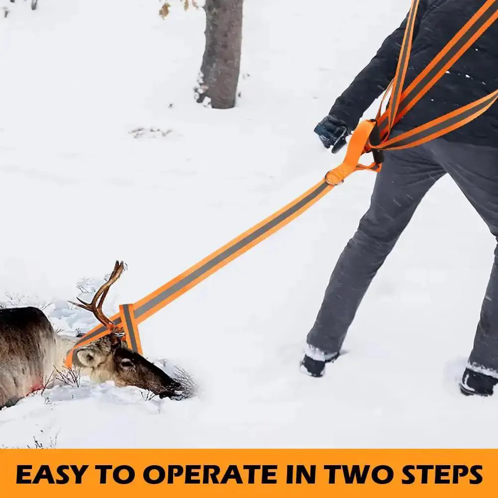 Two Pack 60 Inch Deer Drag Rope With 59 Inch Dual Harness Reflective Shoulder Straps And Storage Bag Heavy Duty 480 Lb Capacity For Hunters Huntin Gear Built For Safe Hands Free Field Retrieval Of Big Game - Image 4