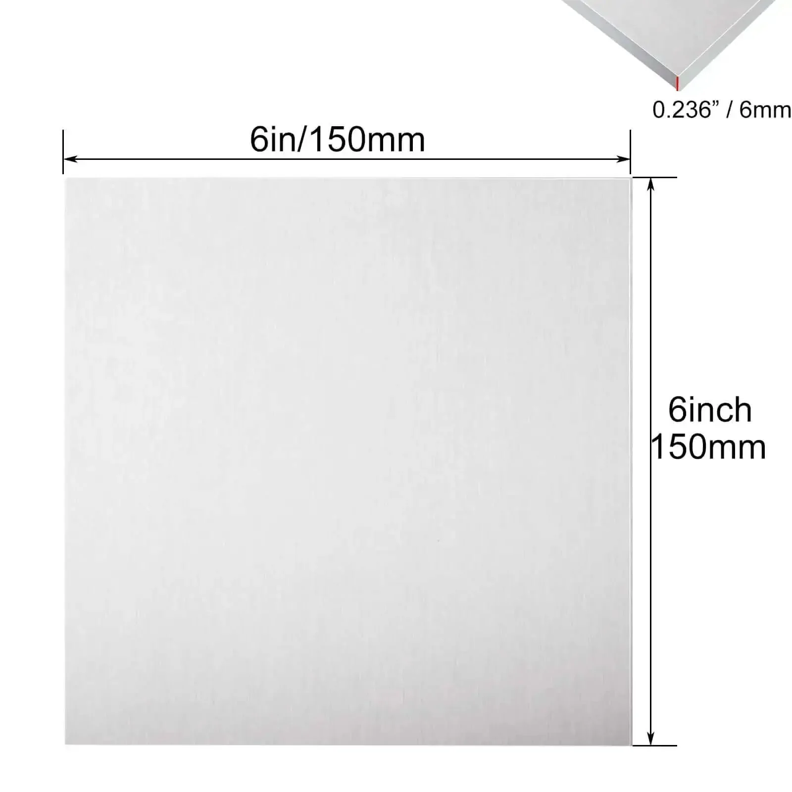 Two Pack 6x6 Aluminum Sheet Metal 0.236 Inch Thick 6061 T6 Flat Plate Polished and Deburred for DIY Projects, Fabrication, and Home Repairs, Built Tough, Heat Treatable Aluminum Panel - Image 7
