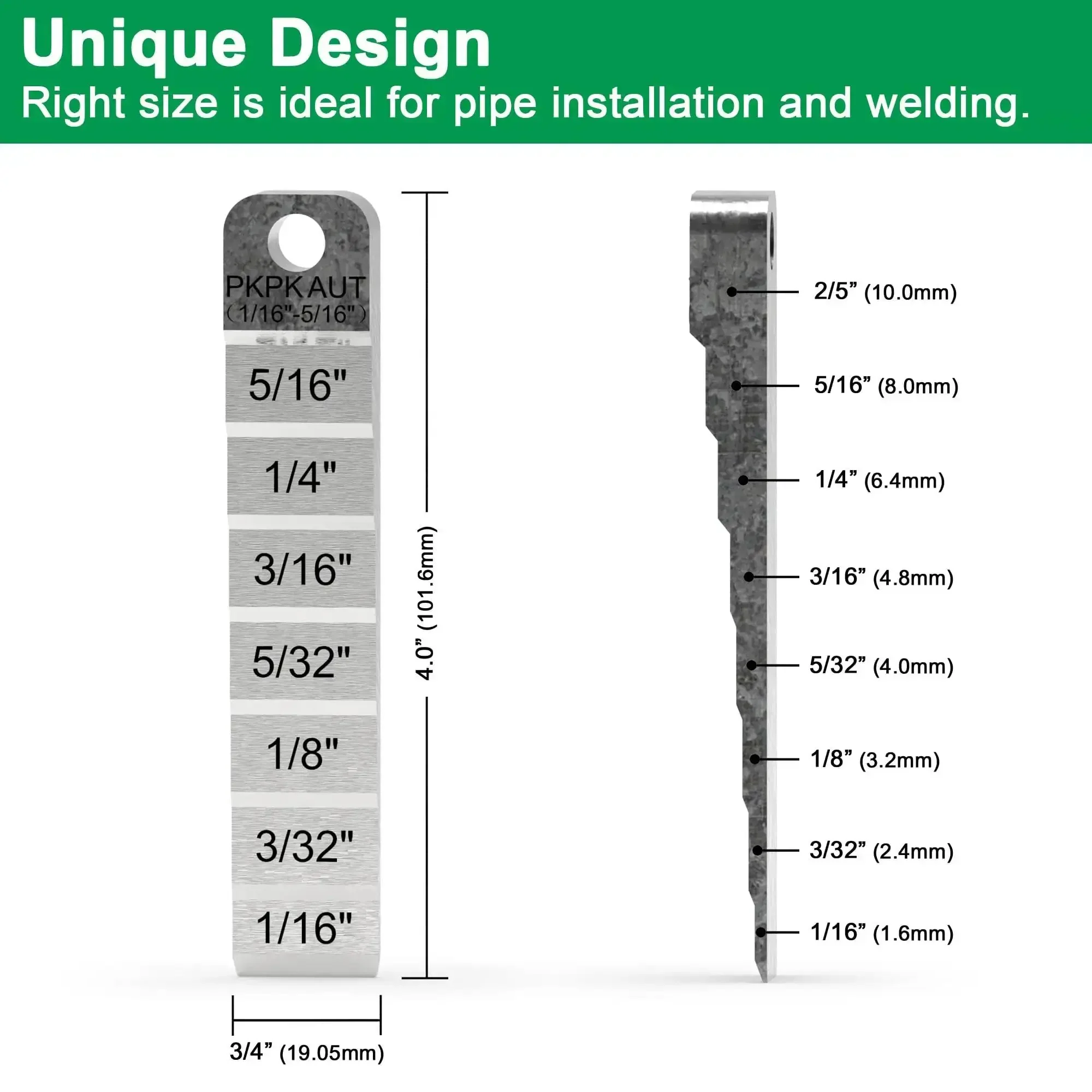 Two Pack 7 Stepped Pipe Spacer Wedge Gauge Three Quarter Inch By Four Inch For Pipe Spacing And Welding Stepped Flange Wedge With Lanyard Hole Your Go To Pipefitter Tools - Image 2