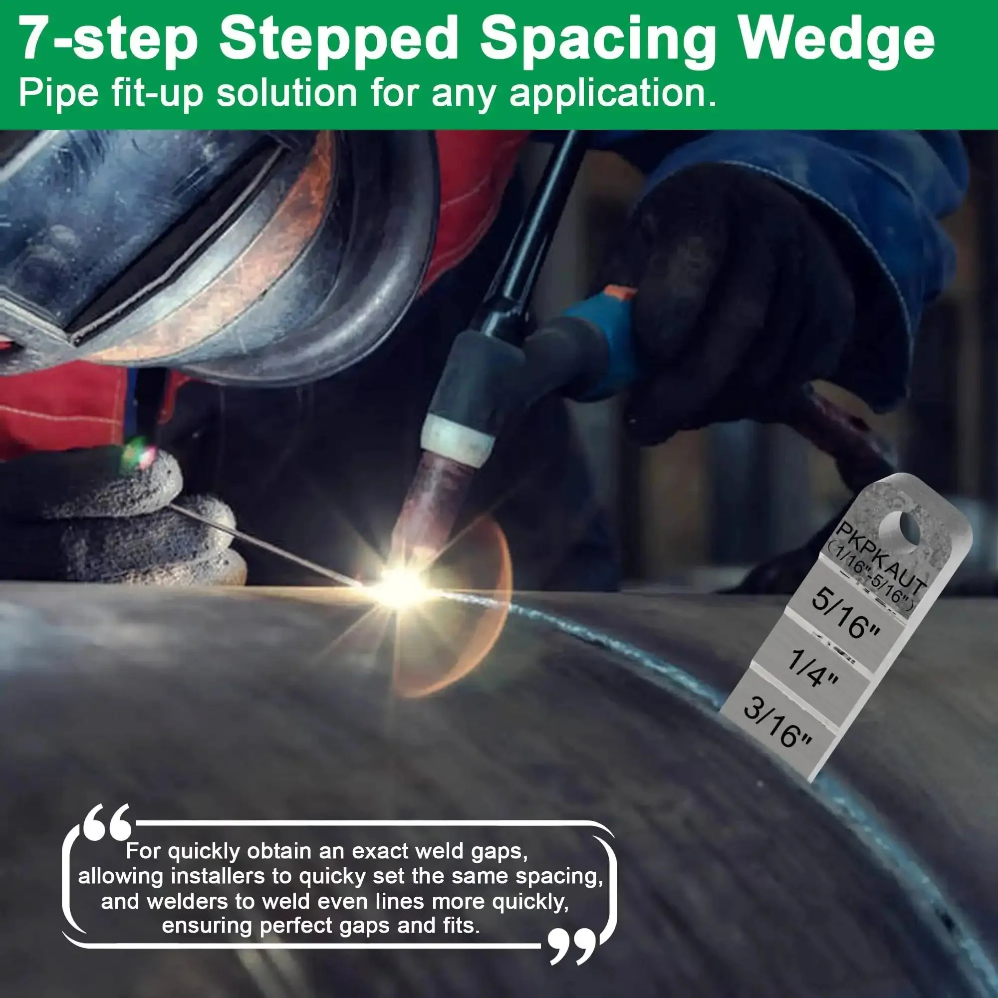 Two Pack 7 Stepped Pipe Spacer Wedge Gauge Three Quarter Inch By Four Inch For Pipe Spacing And Welding Stepped Flange Wedge With Lanyard Hole Your Go To Pipefitter Tools - Image 5