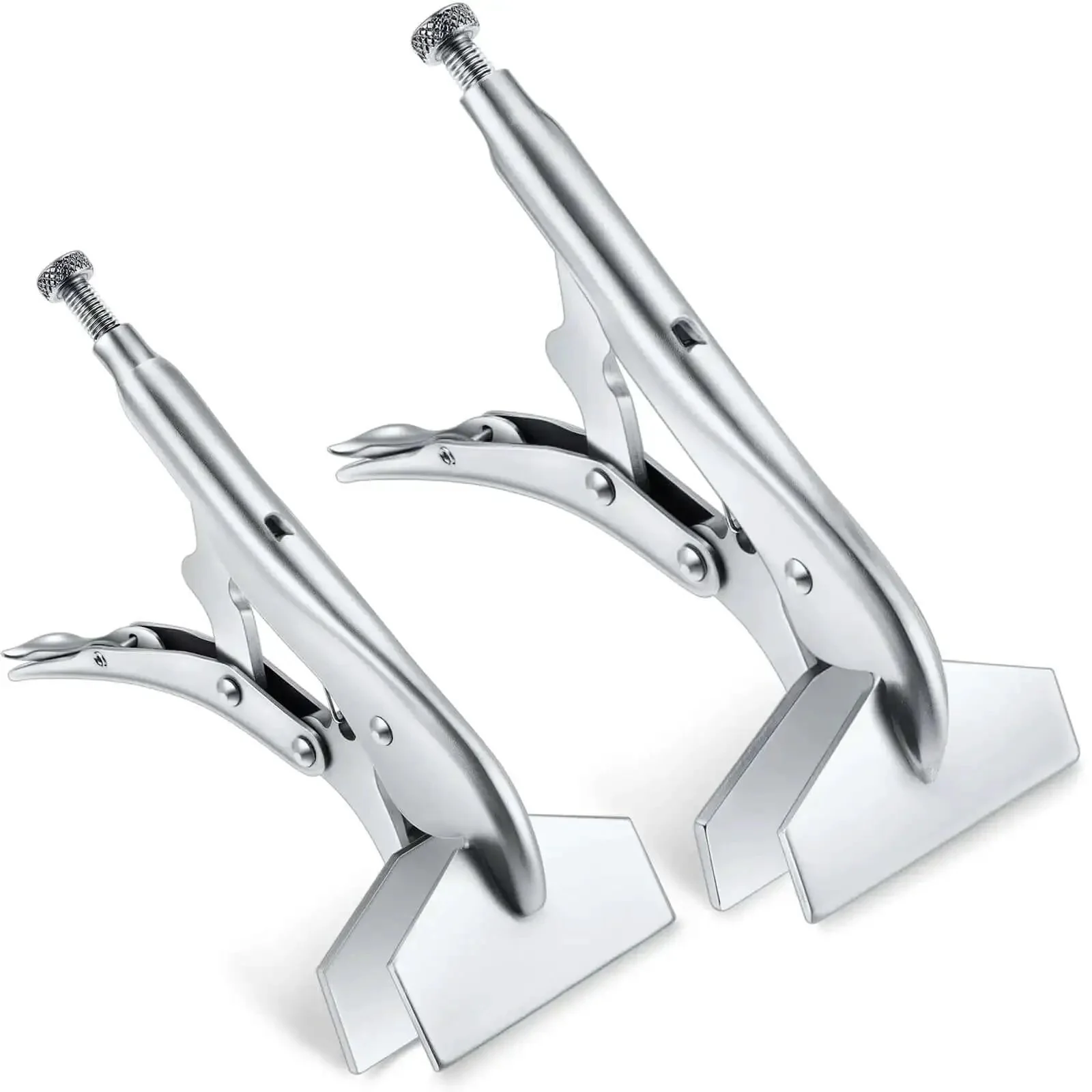 Two Pack 8 Inch And 10 Inch Locking Sheet Metal Pliers Set Heavy Duty Duck Bill Pliers With Adjustable Tension Carbon Steel Heat Treated Welders Grade Bender Tool For Metal Fabrication