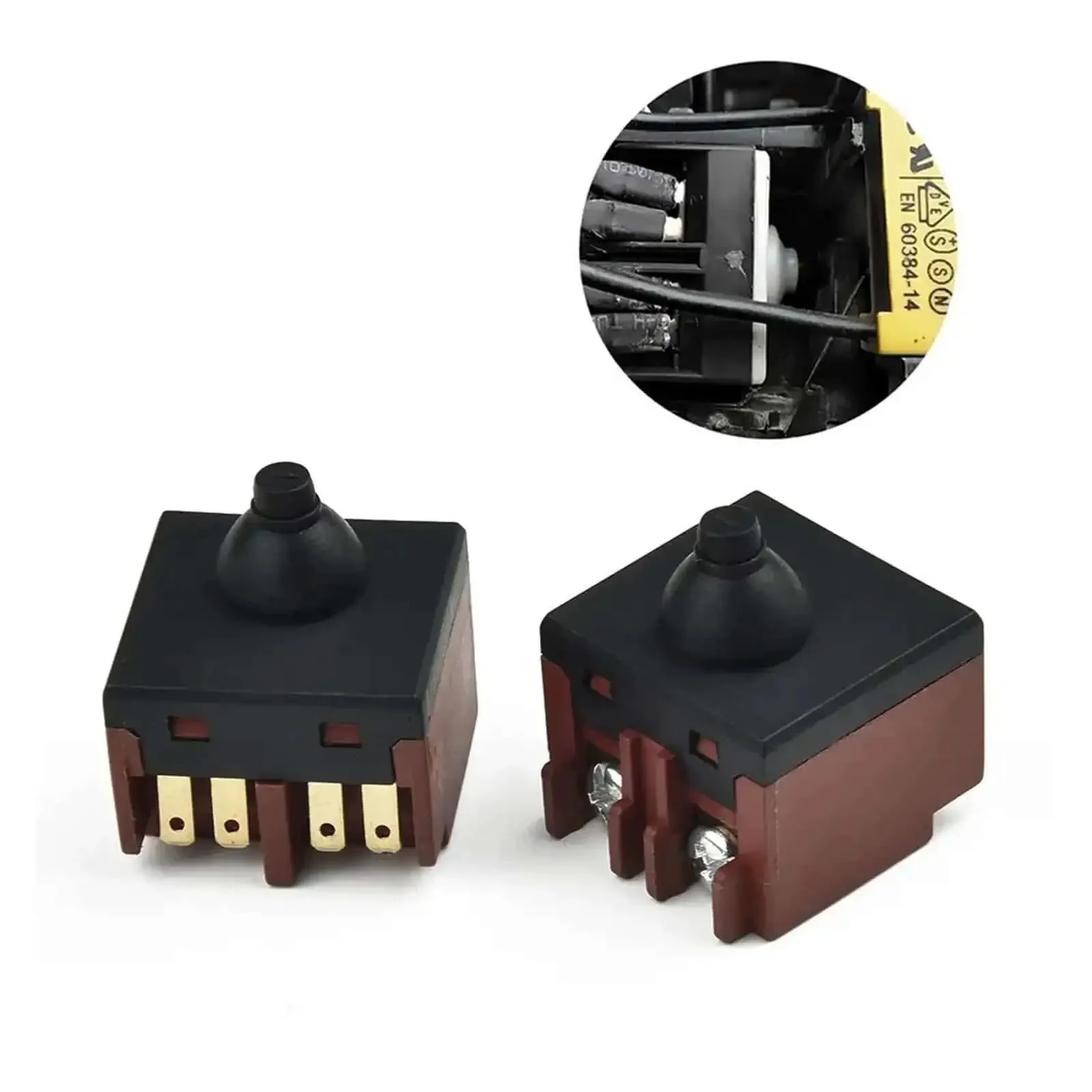 Two Pack Angle Grinder Push Button Switch Replacement For Angle Grinders 100 Polisher Power Tools Accessory Durable Easy Install Spare Switches For DIY Pros And Builders