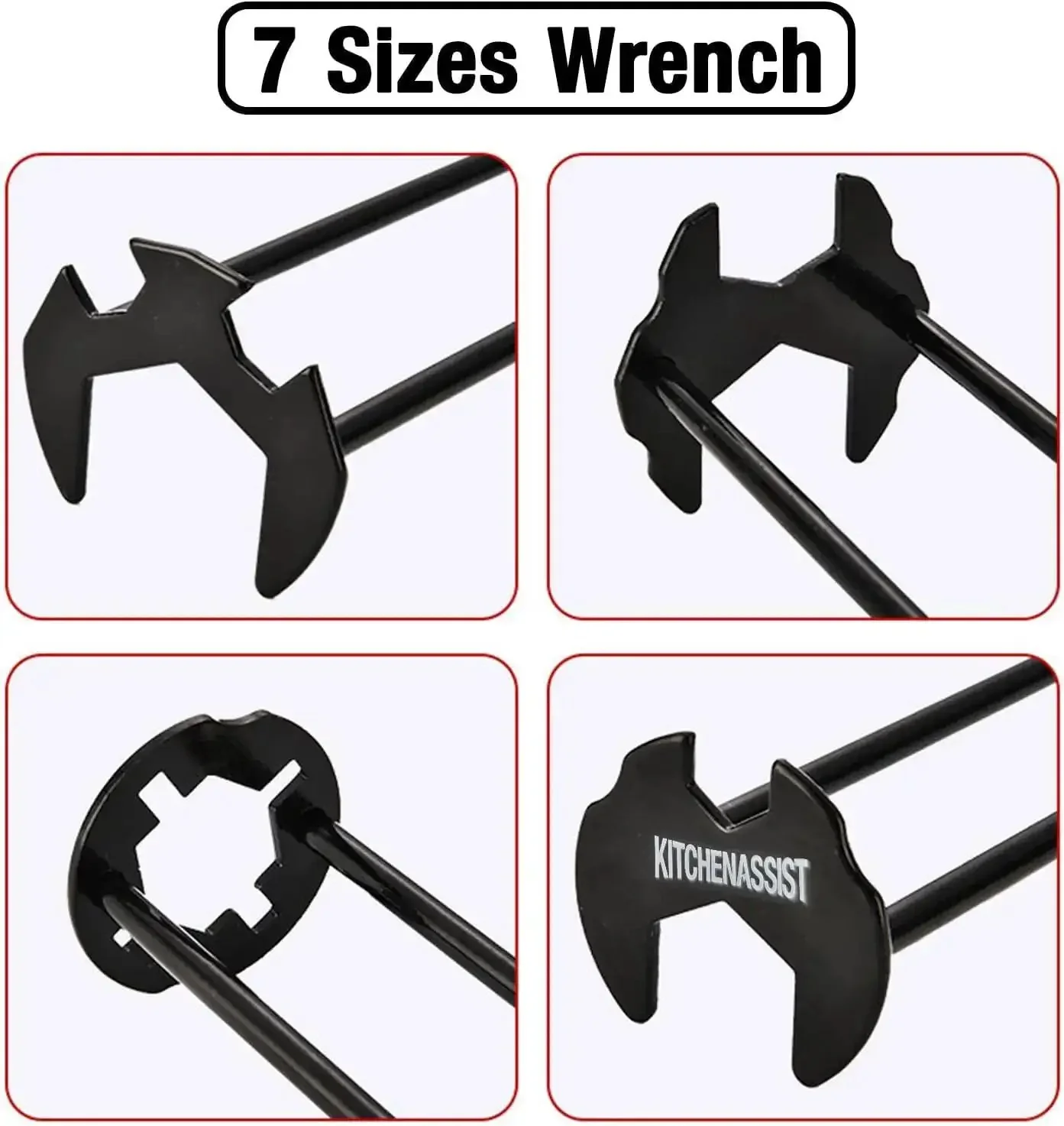 Two Pack Basin Wrench Set For Tight Spaces Universal Faucet Nut Tool With Four Jaw Hex Spanner Seven Size Adjustable Plumber Wrenches Ideal For Kitchen And Bathroom Plumbing Tasks And Narrow Pipe Fittings - Image 6