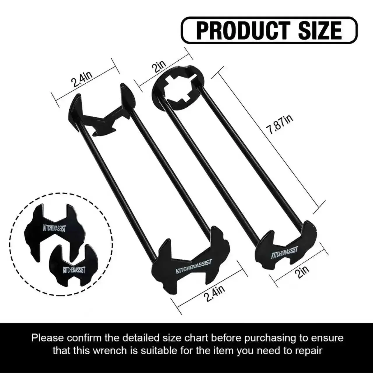 Two Pack Basin Wrench Set For Tight Spaces Universal Faucet Nut Tool With Four Jaw Hex Spanner Seven Size Adjustable Plumber Wrenches Ideal For Kitchen And Bathroom Plumbing Tasks And Narrow Pipe Fittings - Image 9