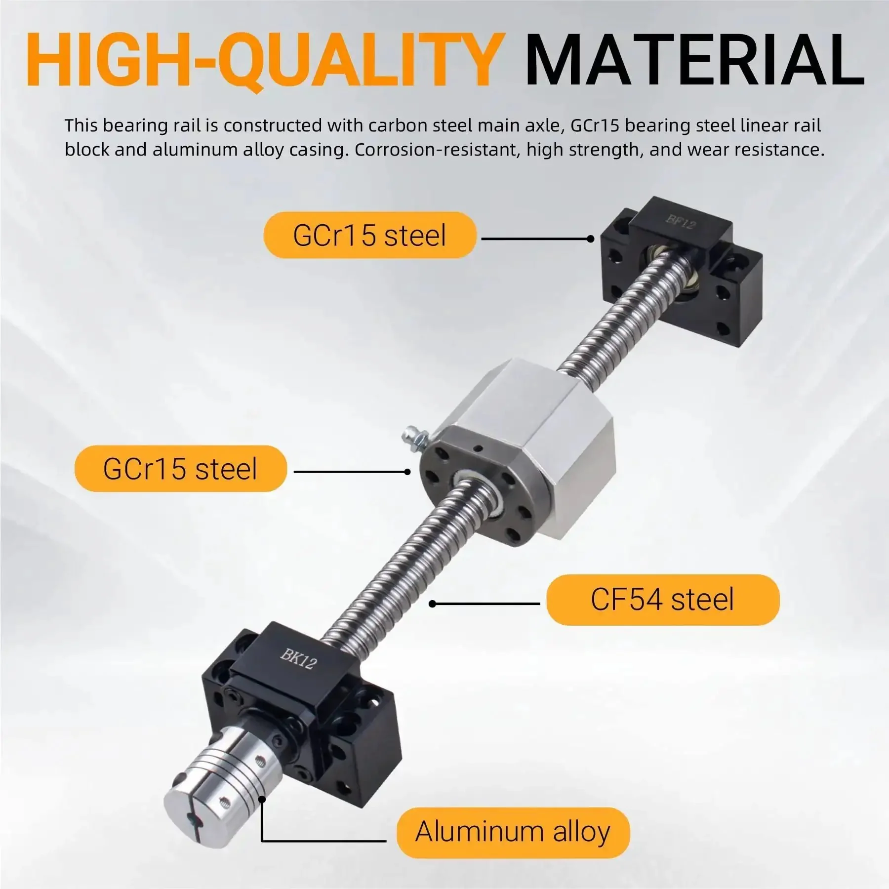 Two Pack Beefed Up HGR20 Linear Guide Rail 1000 Millimeter With RM1605 1000 Millimeter Anti Backlash Ballscrew Kit Including BF12 BK12 Nut Housing DSG16H Coupling And Sliding Blocks For CNC DIY Projects - Image 5