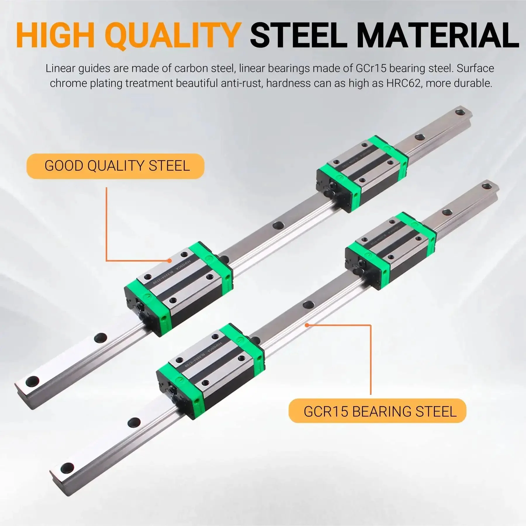 Two Pack Beefed Up HGR20 Linear Guide Rail 1000 Millimeter With RM1605 1000 Millimeter Anti Backlash Ballscrew Kit Including BF12 BK12 Nut Housing DSG16H Coupling And Sliding Blocks For CNC DIY Projects - Image 7