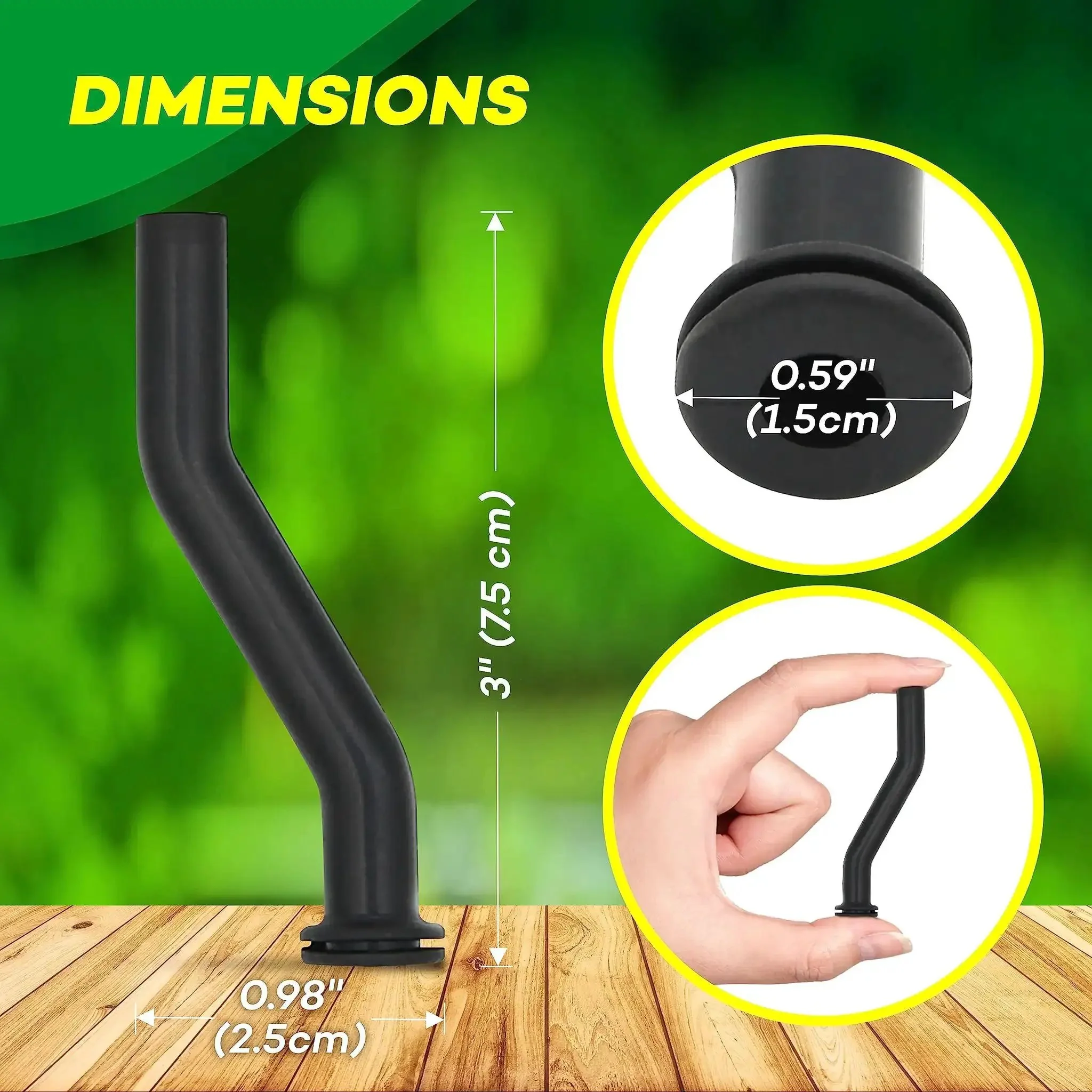 Two Pack Beefy Rubber Vacuum Hose 3 Inch For Tractor And Lawn Mower Vacuum Pumps Durable Replacement Hose Set With One Grommet End And Curved Design Engine Parts - Image 7