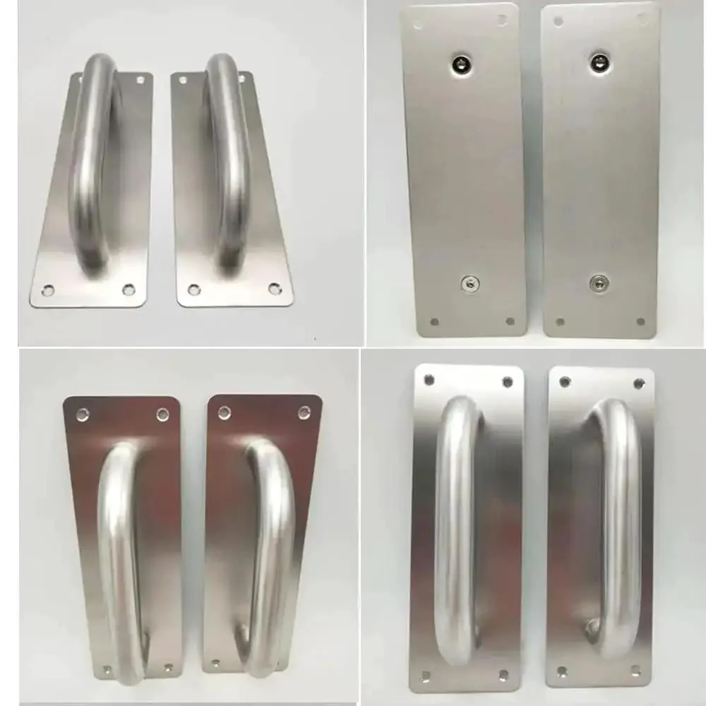 Two Pack Beefy Stainless Steel Door Pull Handles 8 Inch Heavy Duty Plate Door Pulls For Barn Shed Cupboard Toilet Cabinet Garage With Mounting Screws Rectangle 200mm By 65mm - Image 6