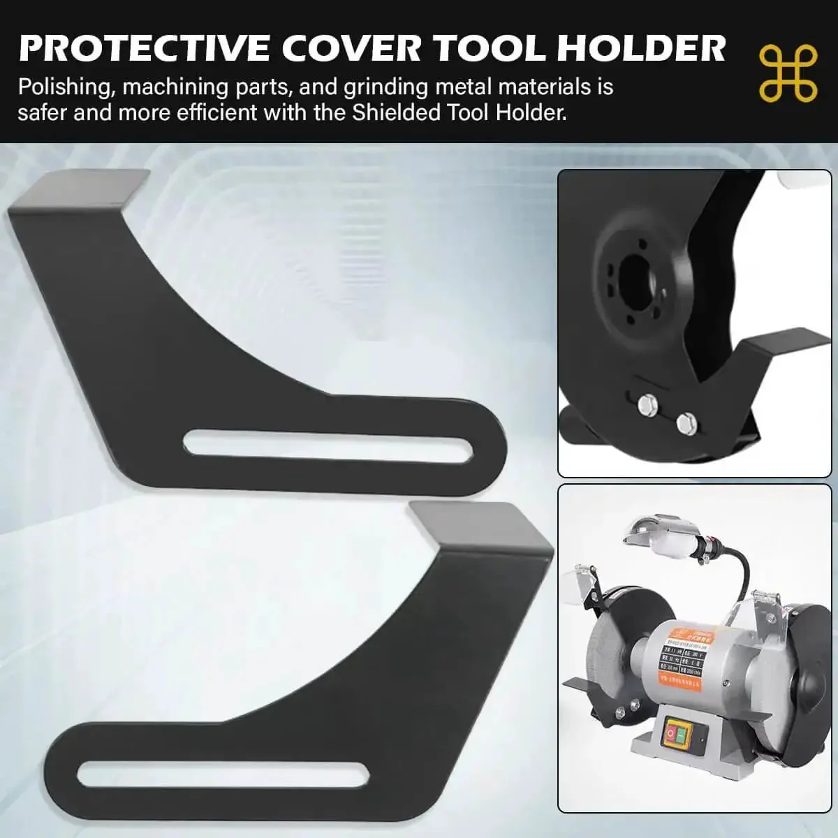 Two Pack Bench Grinder Tool Rest Brackets Nine Point Eight Four Inch Steel Protective Rest For Bench Grinder Polisher Heavy Duty Black Mounts Durable Support For Safer More Stable Grinding Sessions - Image 5