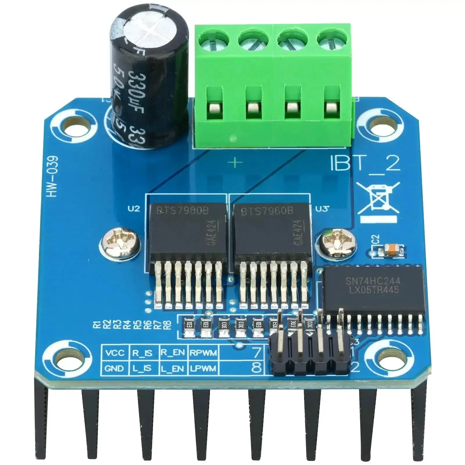 Two Pack BTS7960 43A Beefy High Power H-Bridge Motor Driver Module For Arduino Projects With PWM And Level Control Dual Channel 6V-27V Input 3.3V-5V Logic Compatible - Image 6