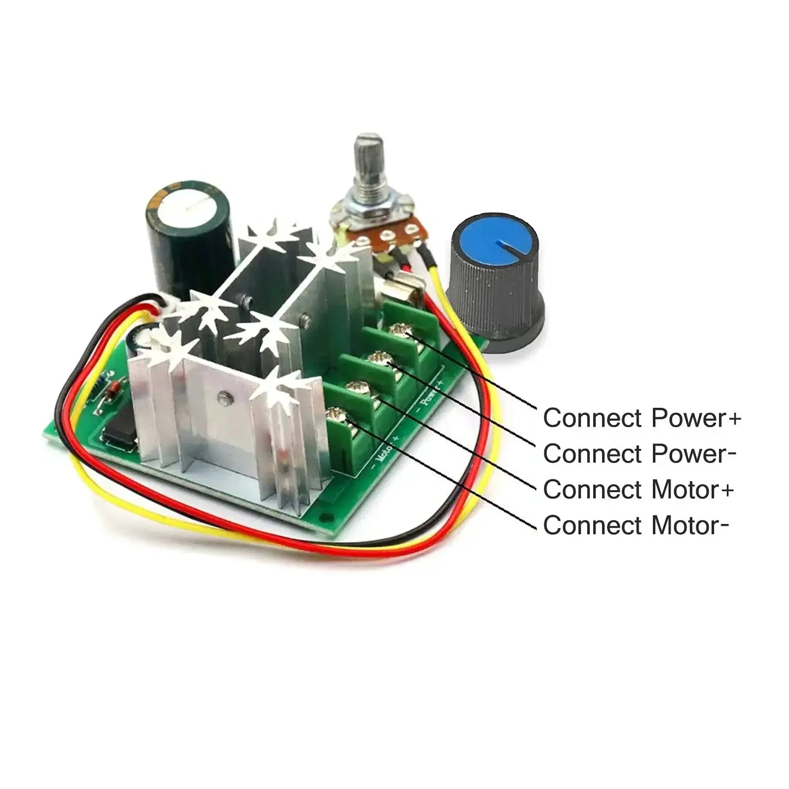 Two Pack DC Motor Speed Controller 6V To 90V PWM 15A With Knob PLC Compatible Low Noise Dope Performance High Efficiency 0 To 100 Percent Speed Control For DIY Projects And Pumps - Image 6